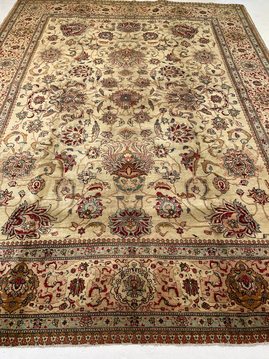 Hand-Knotted Wool Rug Tabriz 8'4" x 11'10"