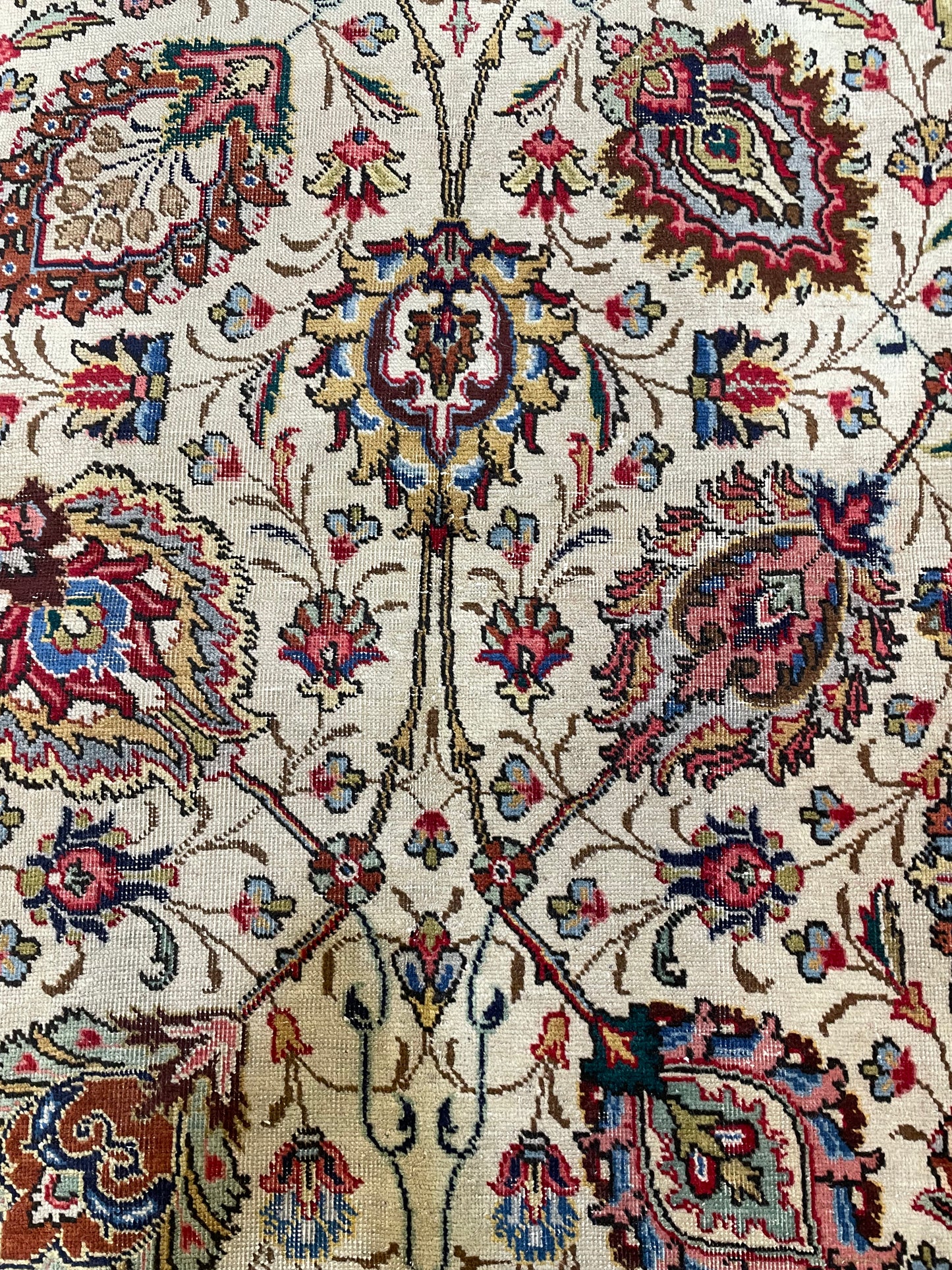 Hand-Knotted Wool Rug Tabriz Signed 9'7" x 11'3"