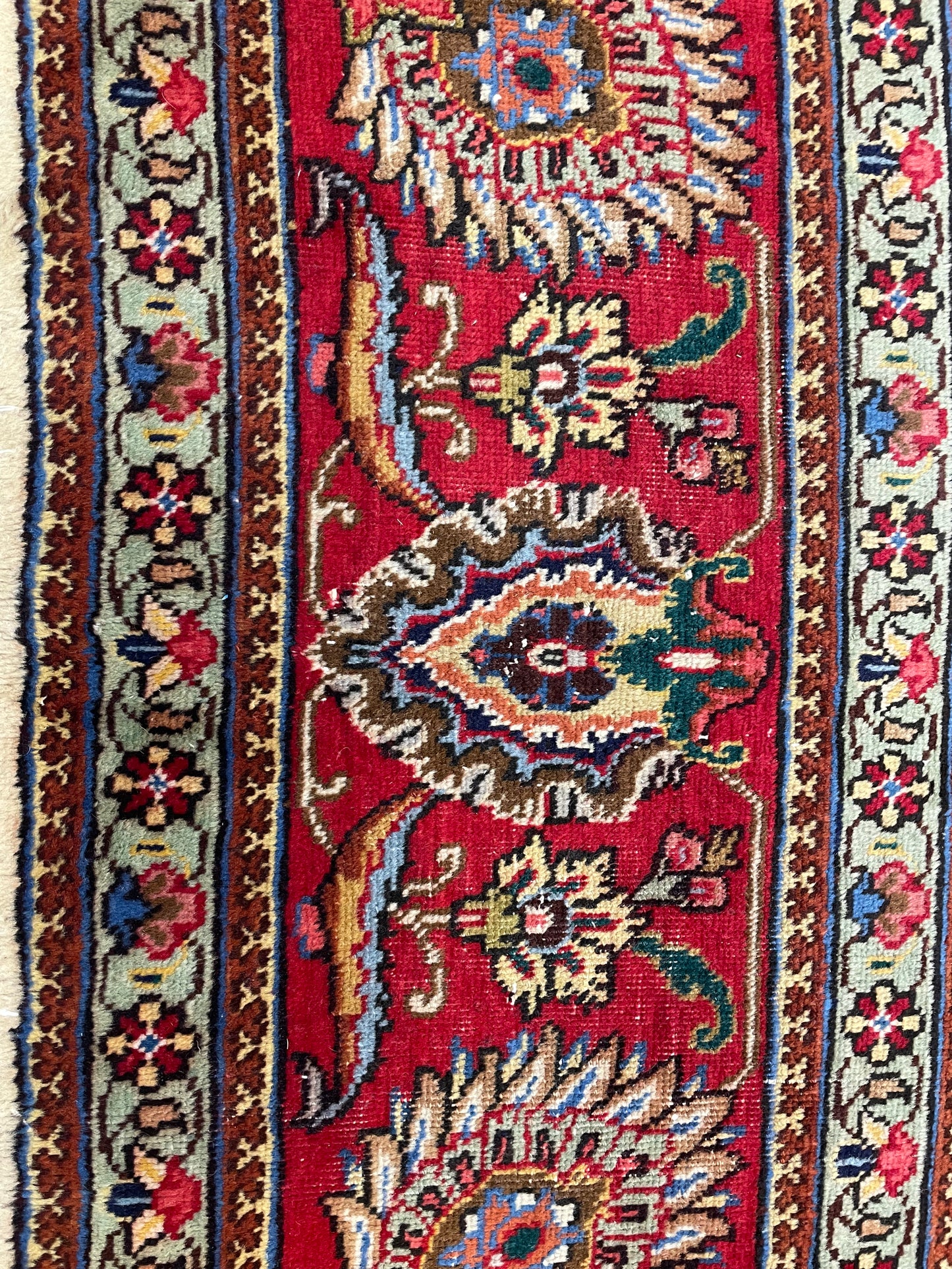 Hand-Knotted Wool Rug Tabriz Signed 9'7" x 11'3"
