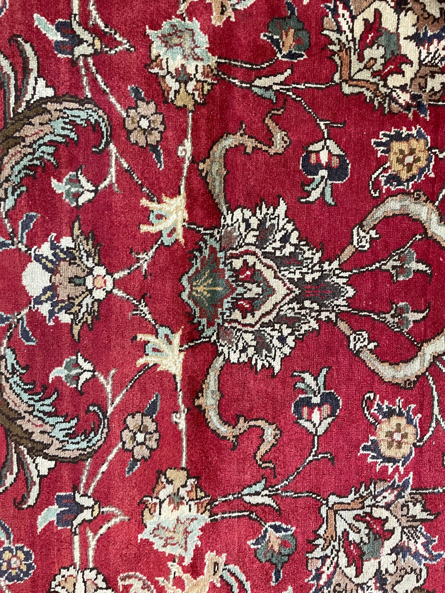 Hand-Knotted Wool Rug Tabriz 9'10" x 13'
