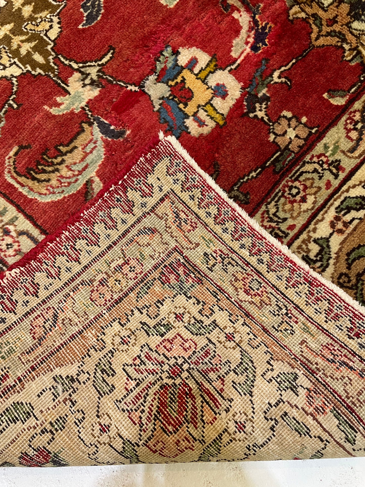 Hand-Knotted Wool Rug Tabriz 9'10" x 13'