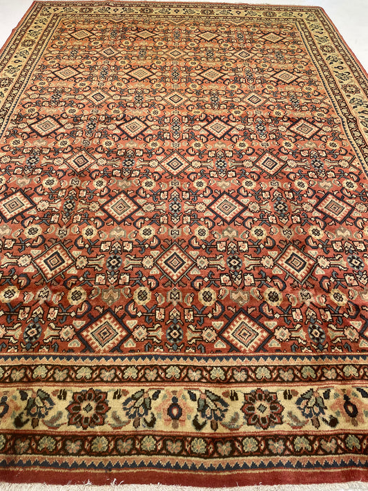 Hand-Knotted Wool Rug Mahal 8'11" x 12'7"