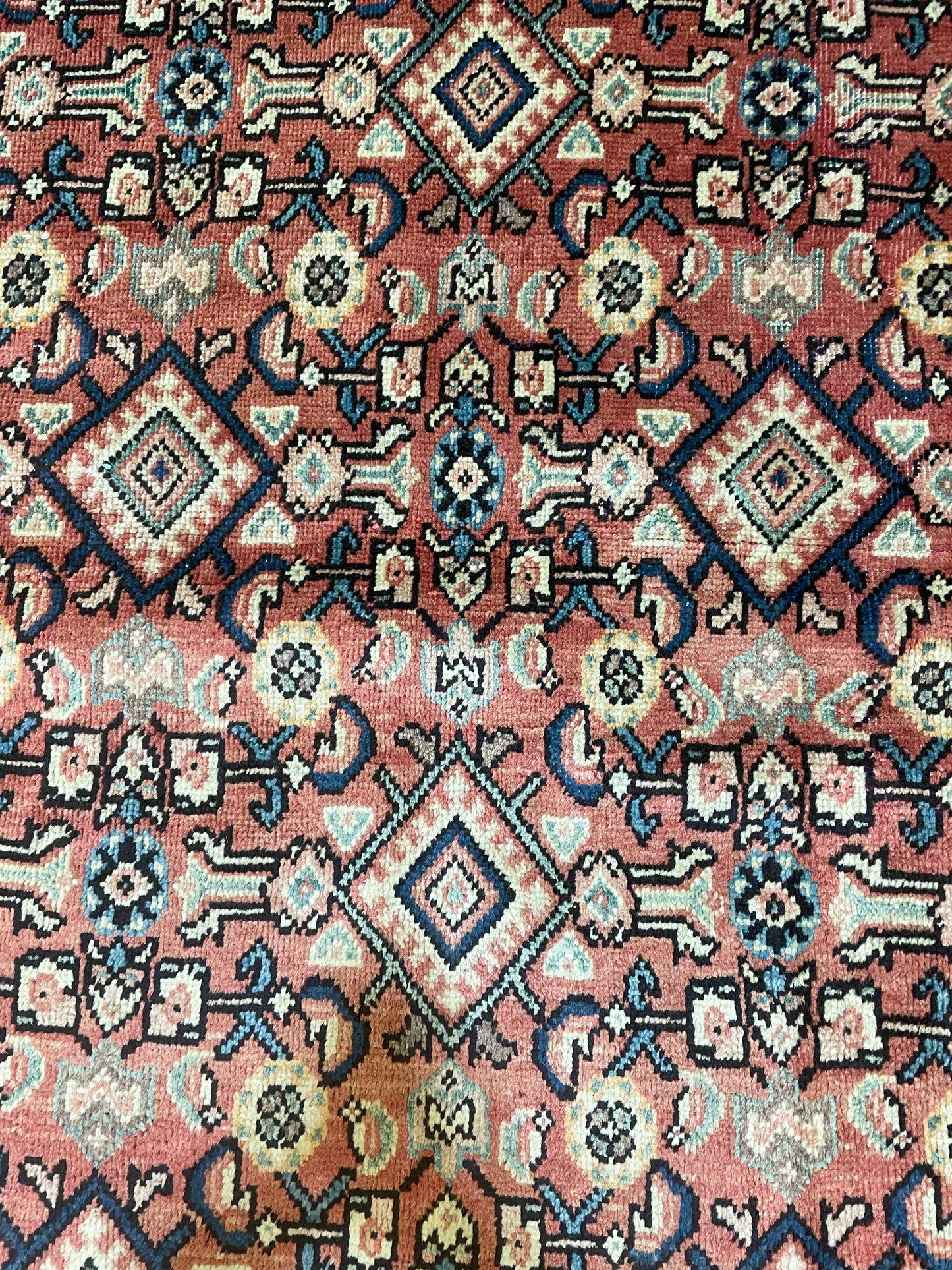 Hand-Knotted Wool Rug Mahal 8'11" x 12'7"