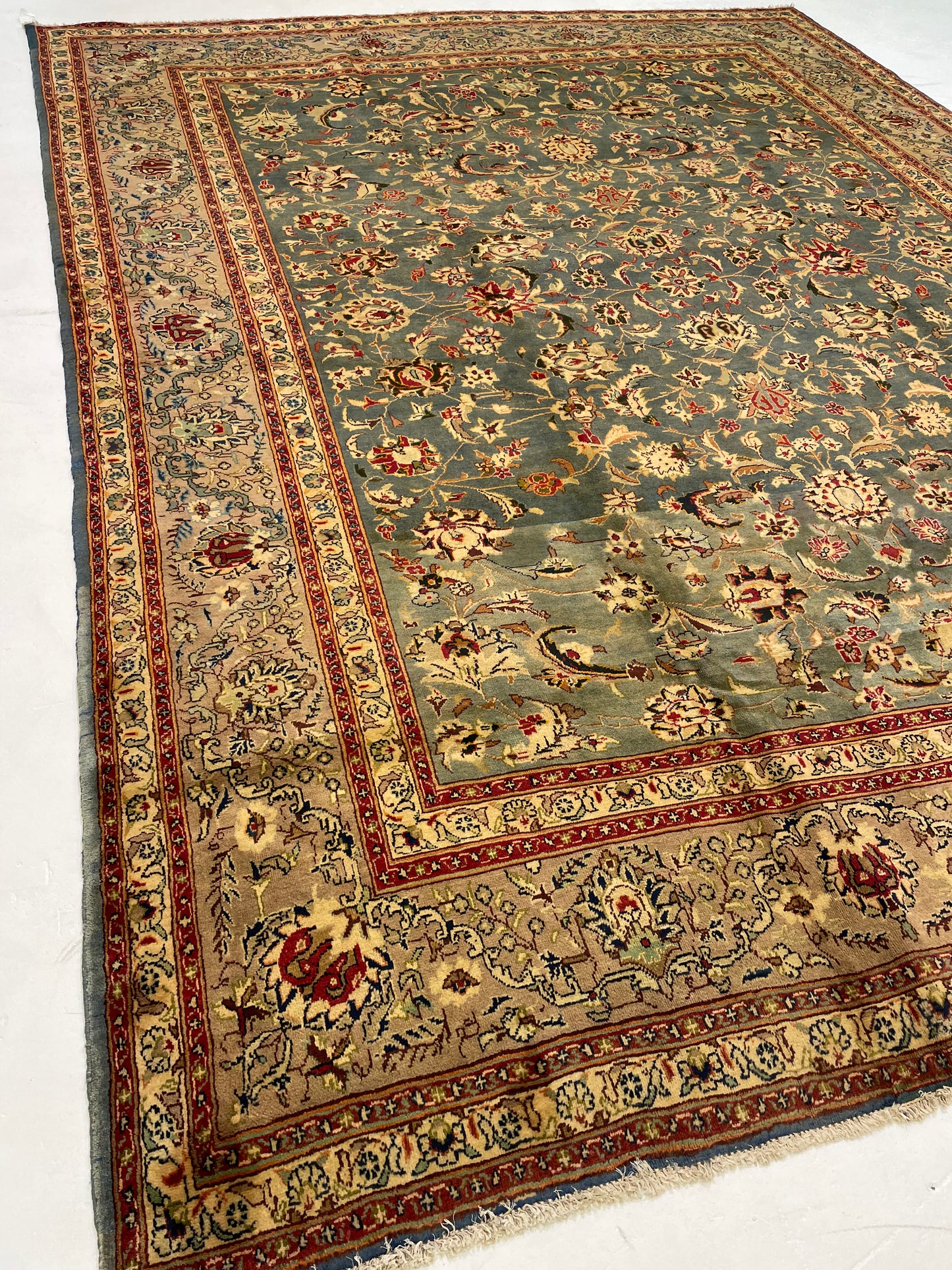 Hand-Knotted Wool Rug Tabriz 10' x 12'10"