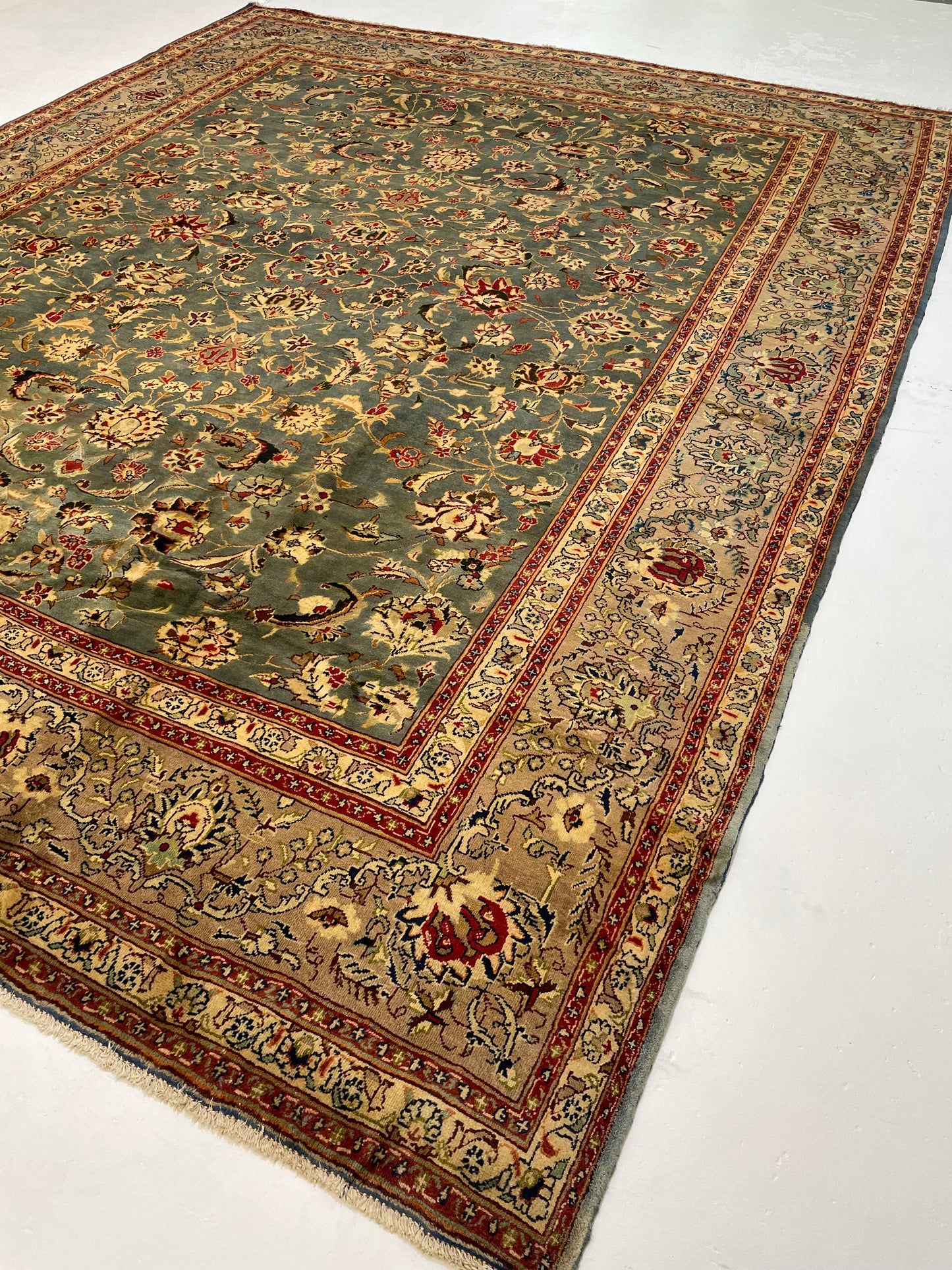 Hand-Knotted Wool Rug Tabriz 10' x 12'10"
