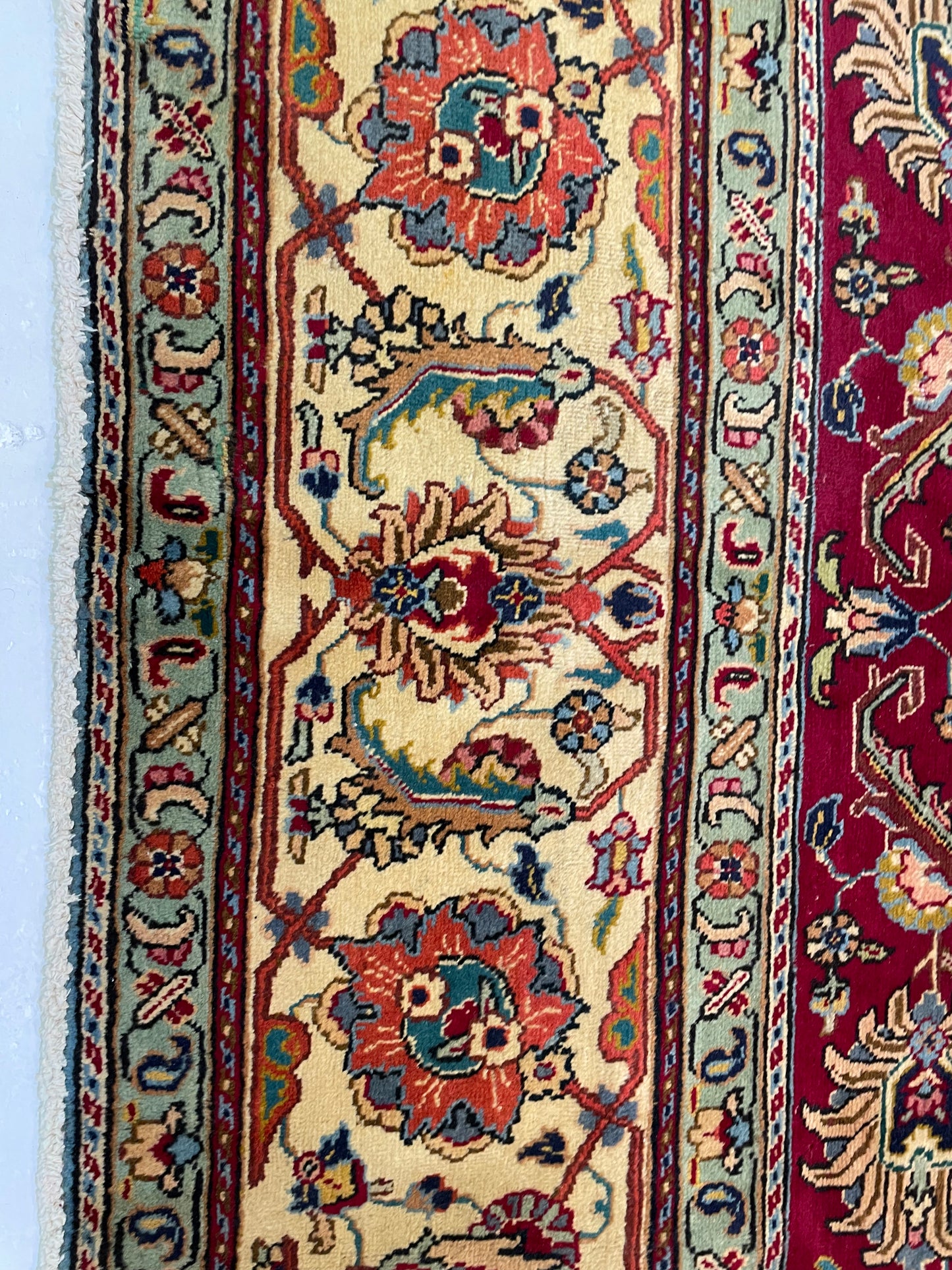 Hand-Knotted Wool Rug Tabriz 10' x 13'