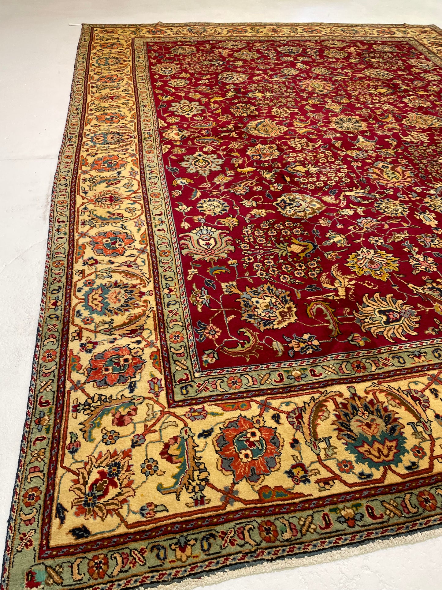 Hand-Knotted Wool Rug Tabriz 10' x 13'