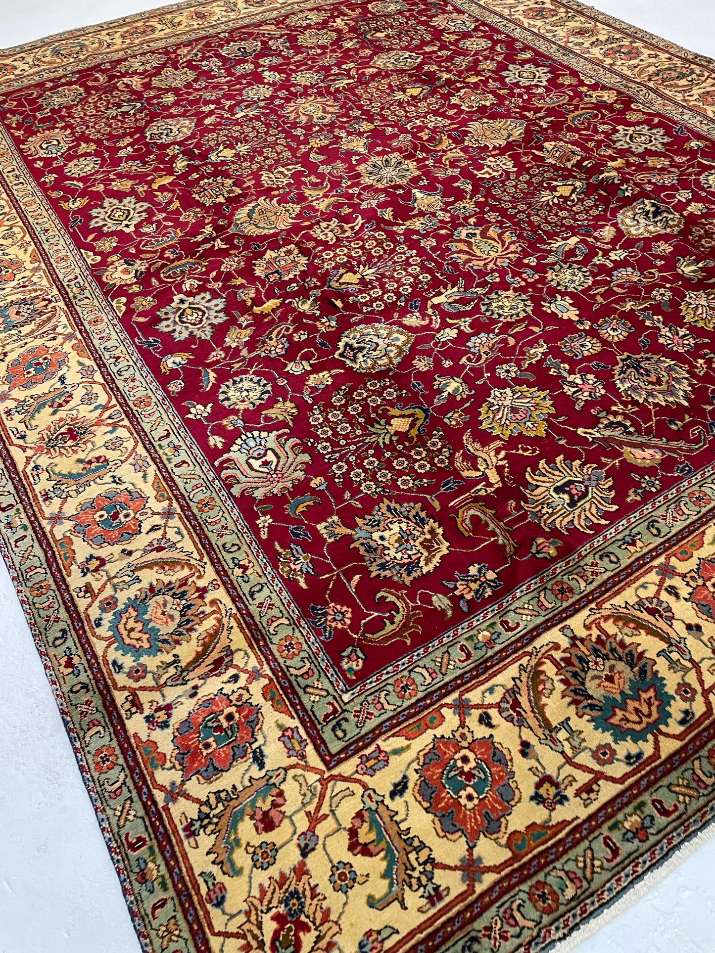 Hand-Knotted Wool Rug Tabriz 10' x 13'