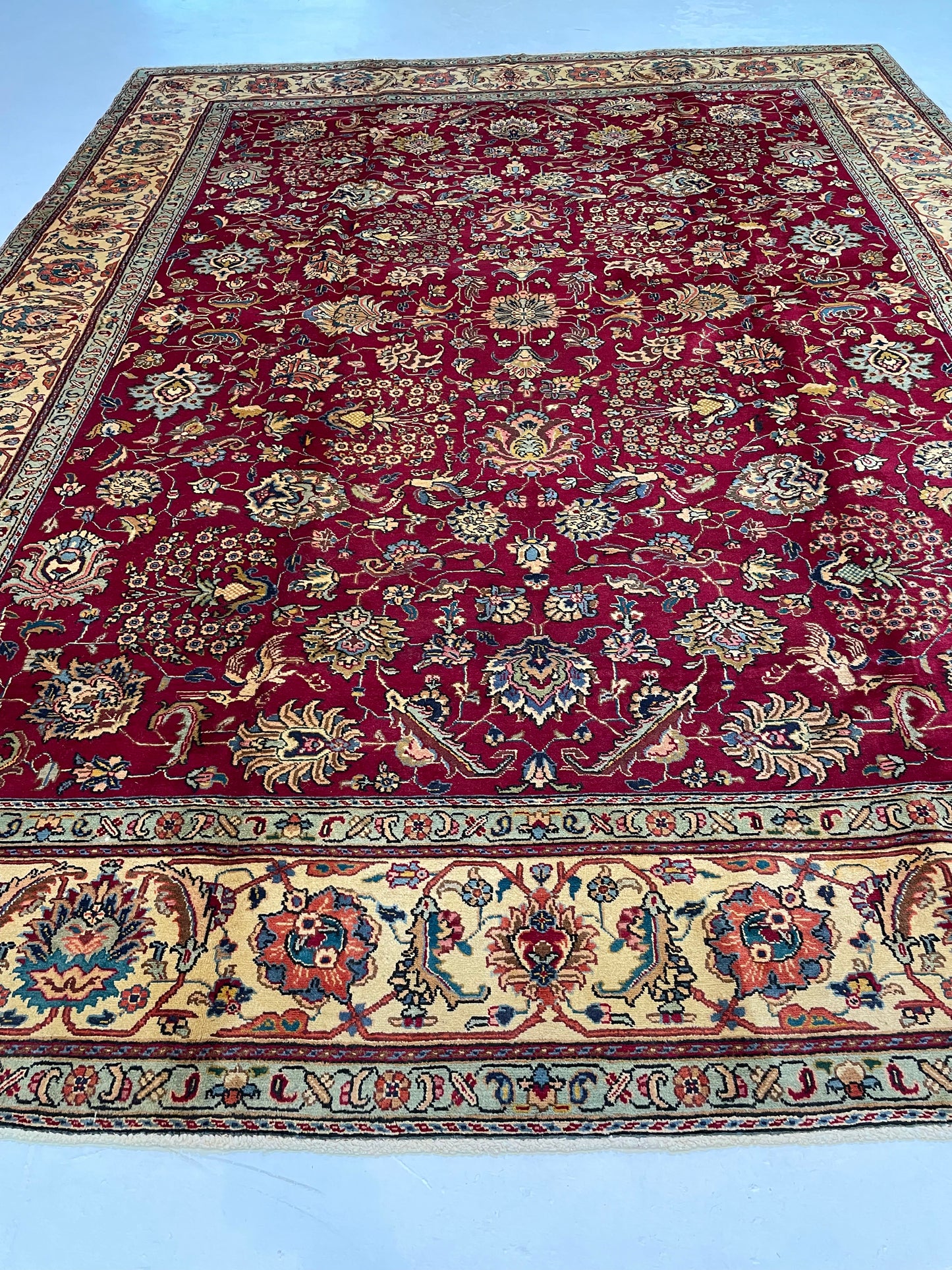 Hand-Knotted Wool Rug Tabriz 10' x 13'