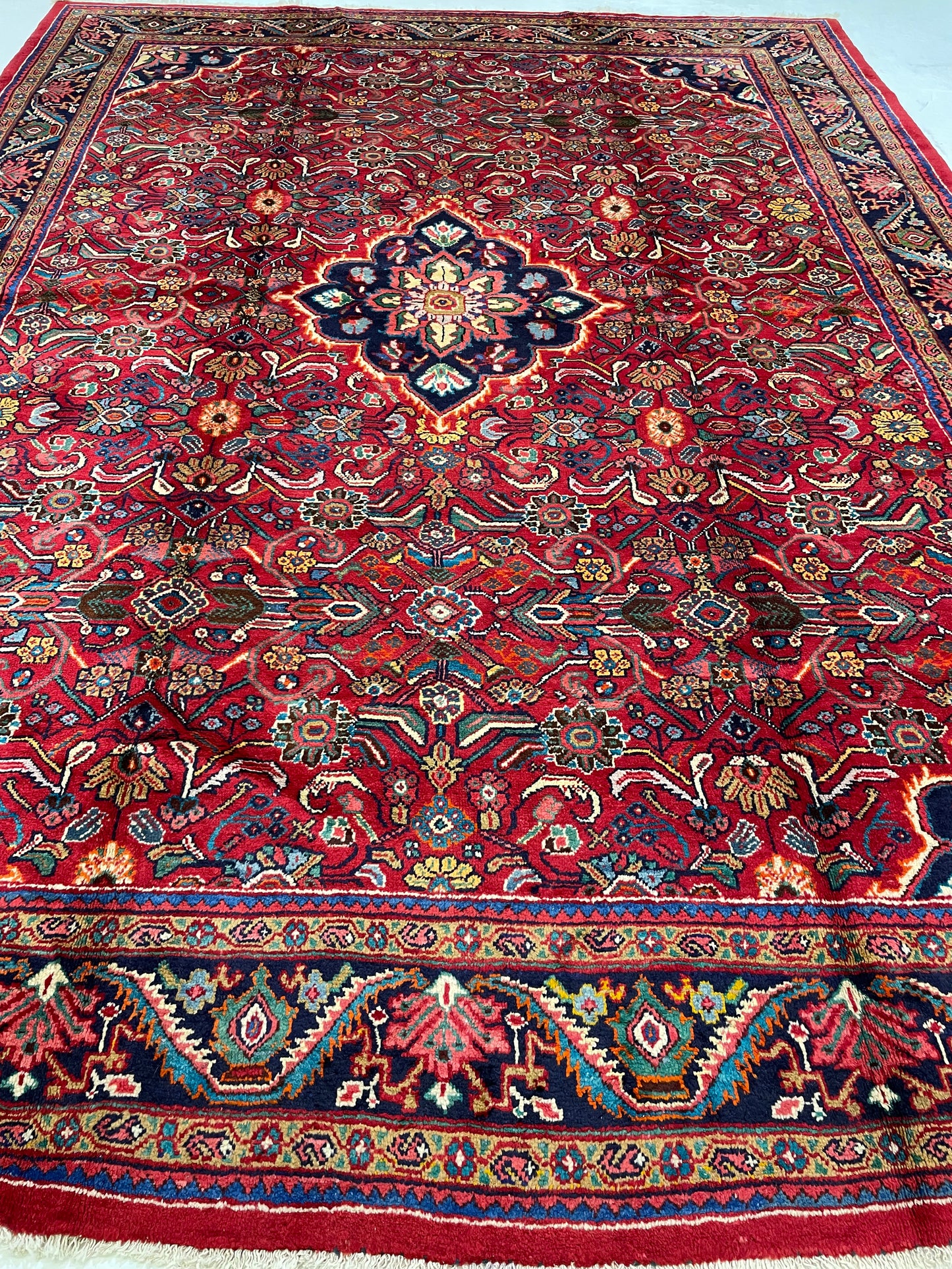Hand-Knotted Wool Rug Mahal 9'9" x 13'3"