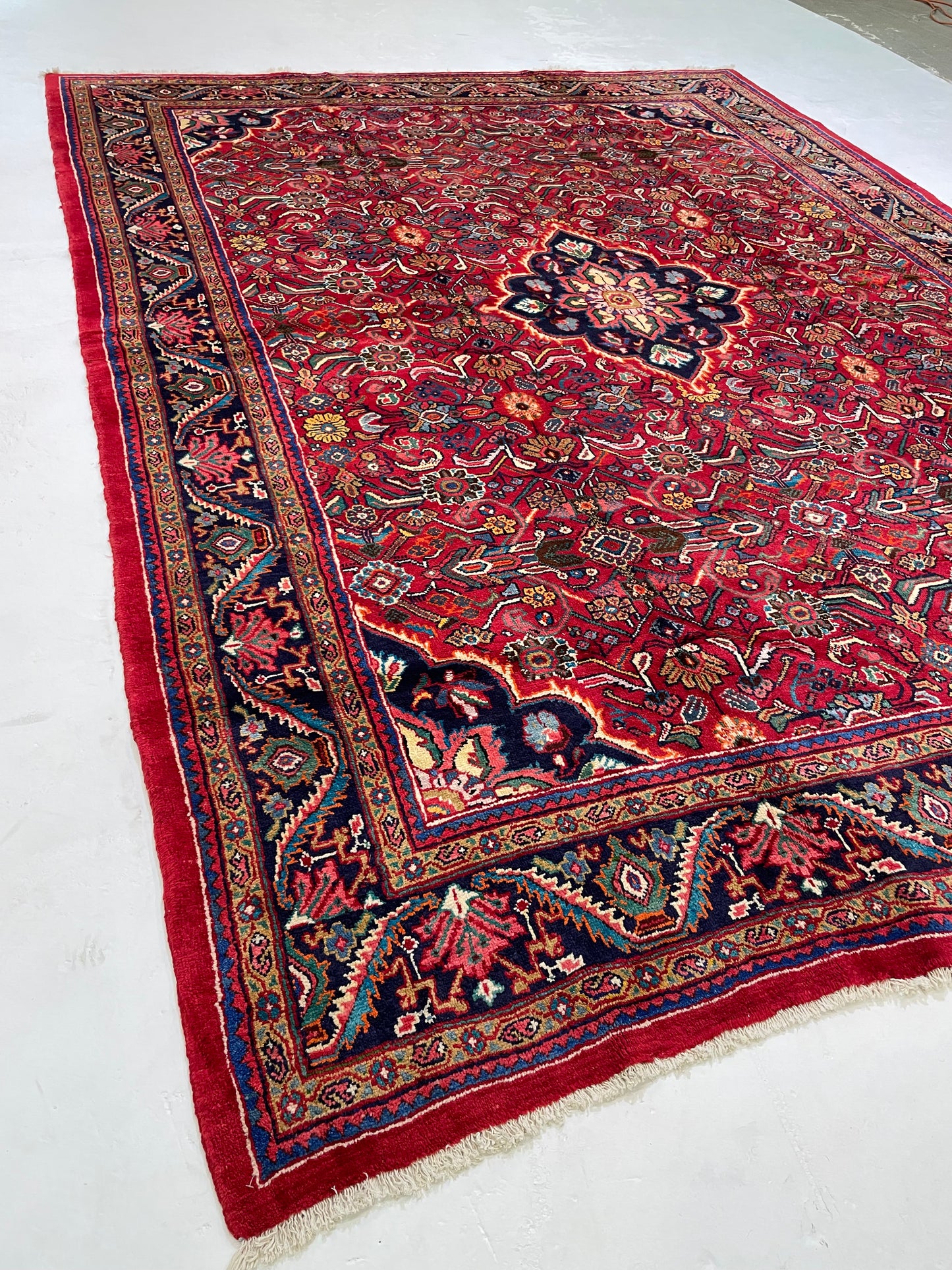 Hand-Knotted Wool Rug Mahal 9'9" x 13'3"