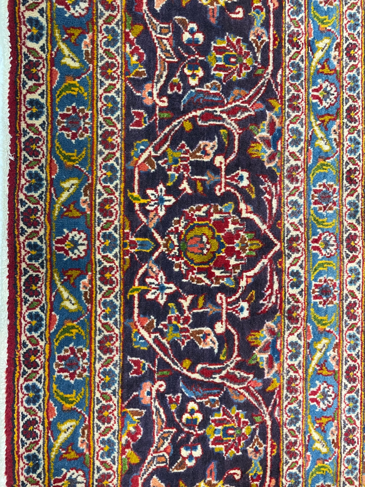 Hand-Knotted Wool Rug Kashan 9'7" x 12'9"