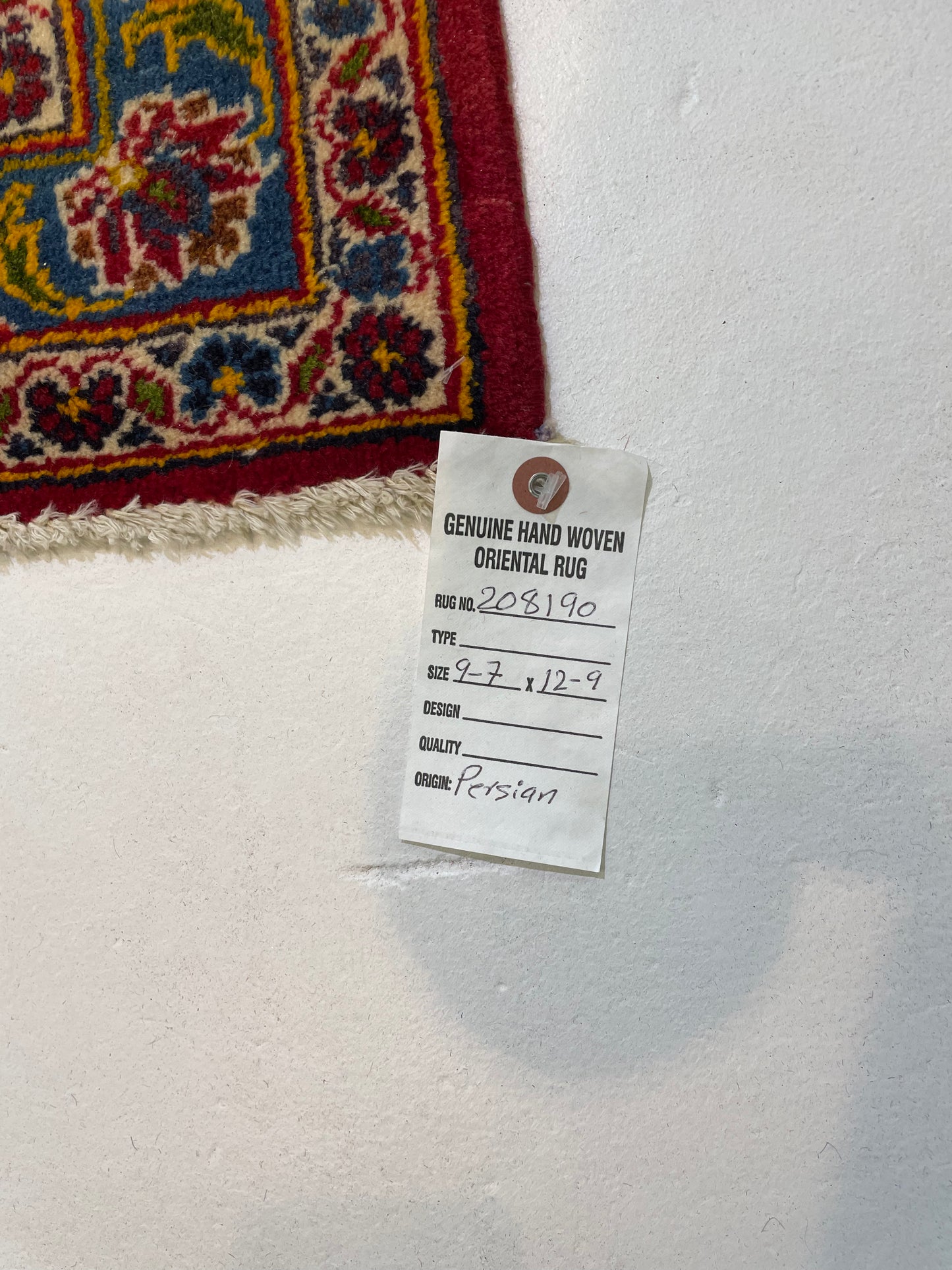 Hand-Knotted Wool Rug Kashan 9'7" x 12'9"