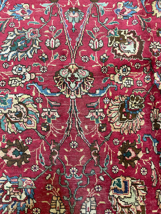 Hand-Knotted Wool Rug Tabriz 10' x 11'4"