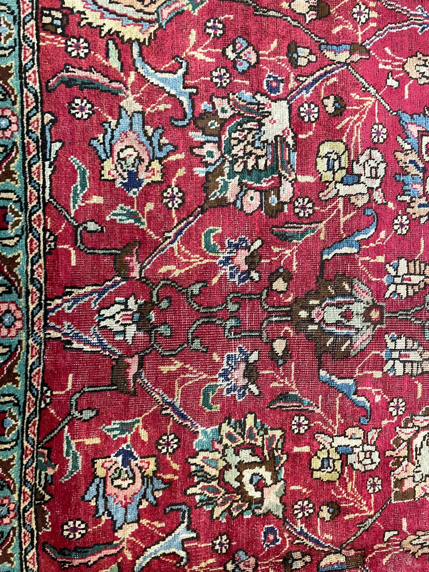 Hand-Knotted Wool Rug Tabriz 10' x 11'4"