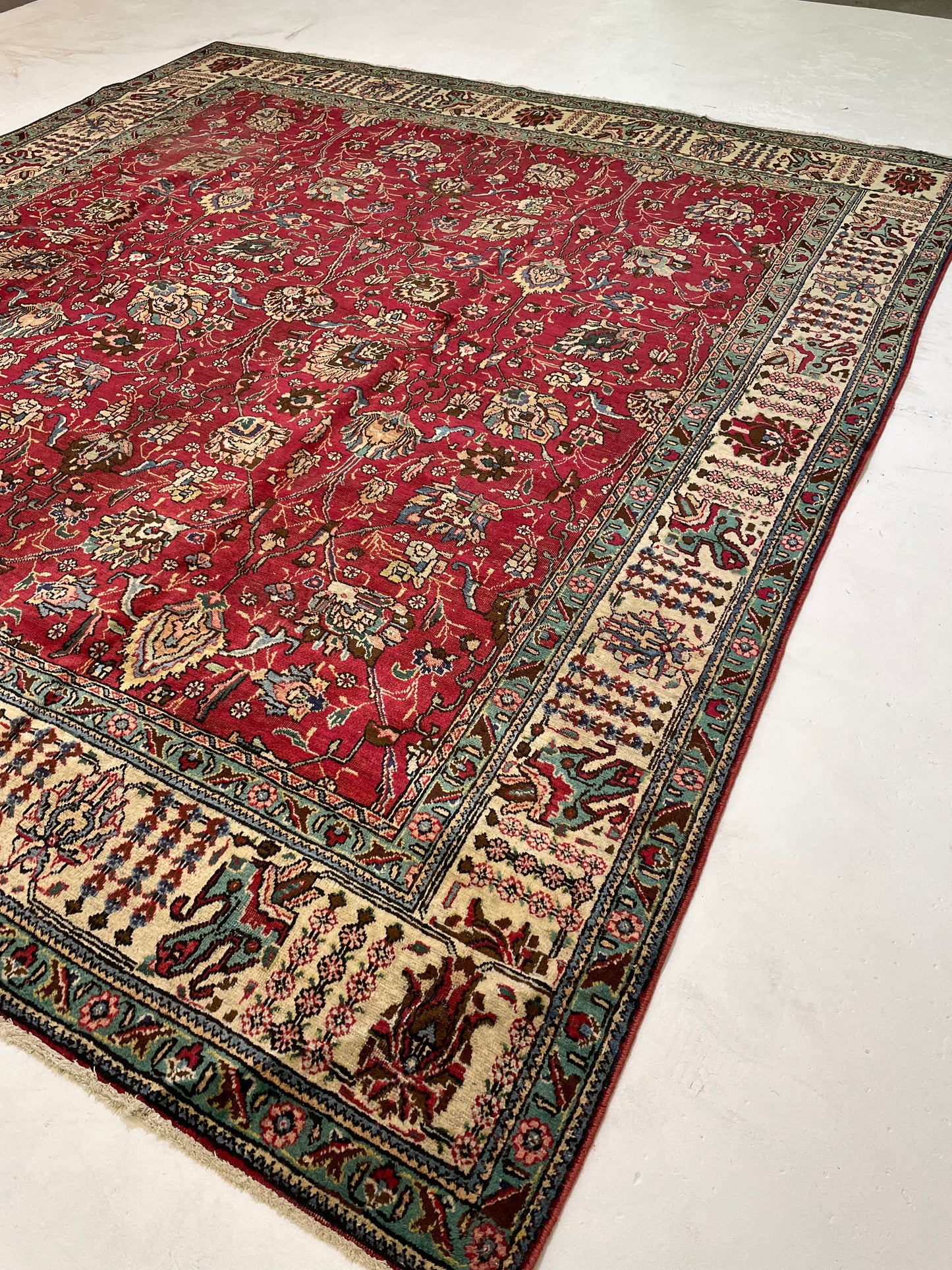 Hand-Knotted Wool Rug Tabriz 10' x 11'4"