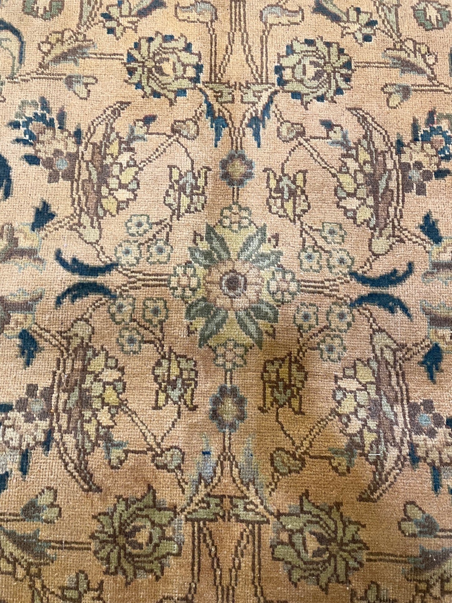 Hand-Knotted Wool Rug Tabriz Tea Washed 9'2" x 12'5"