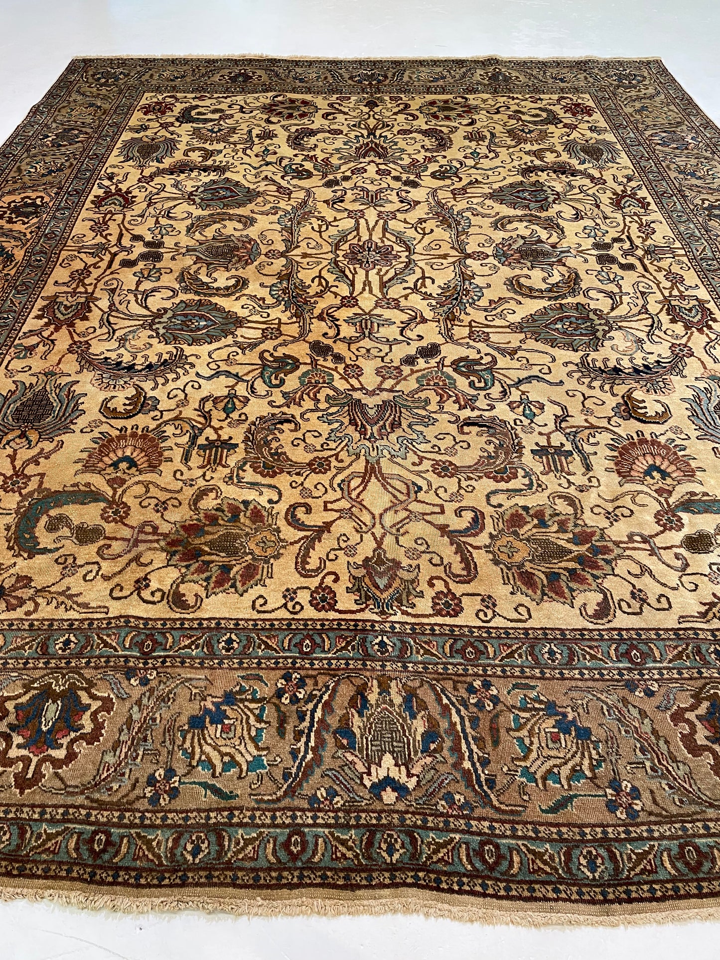 Hand-Knotted Wool Rug Tabriz 10' x 13'