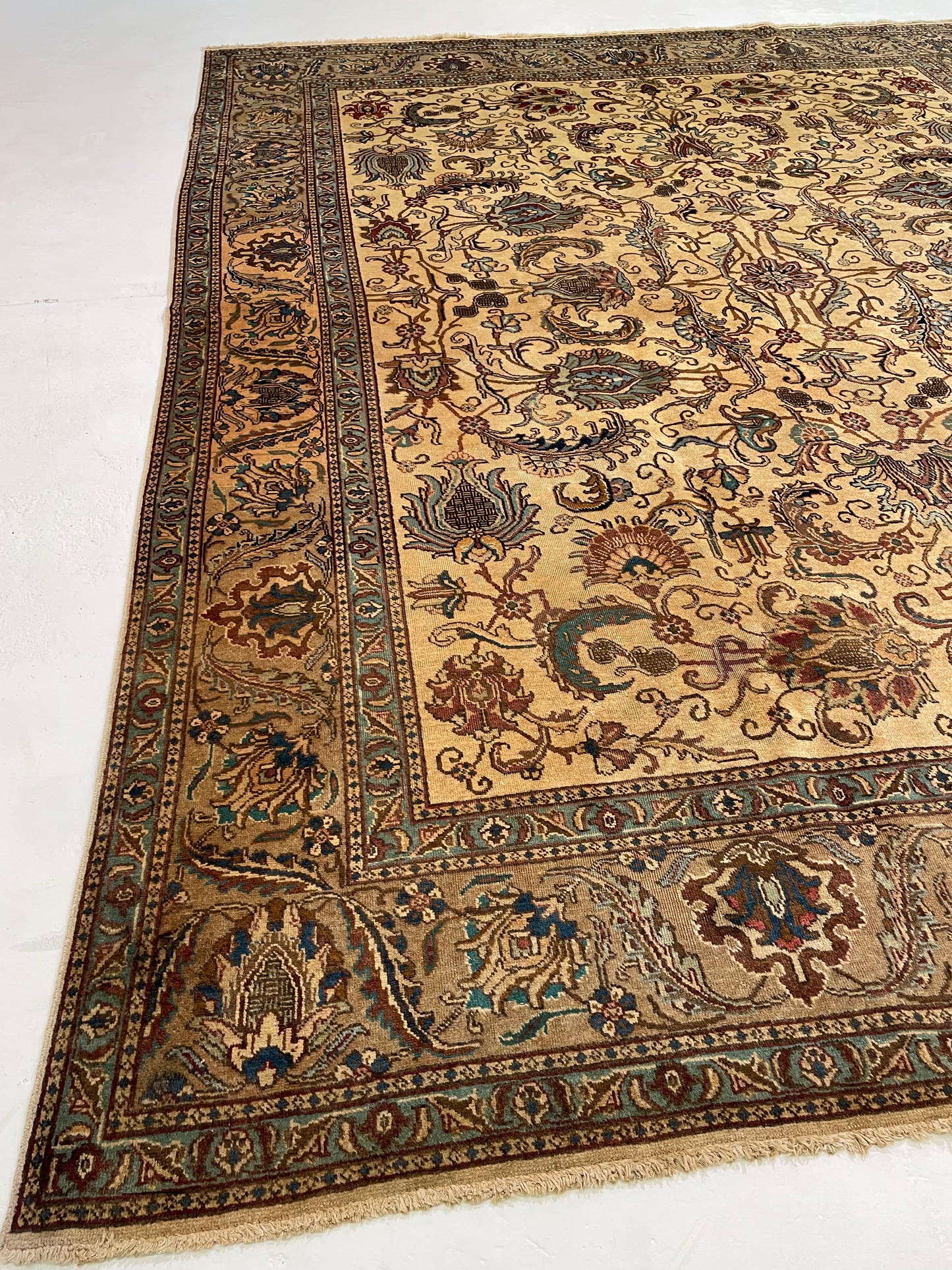 Hand-Knotted Wool Rug Tabriz 10' x 13'