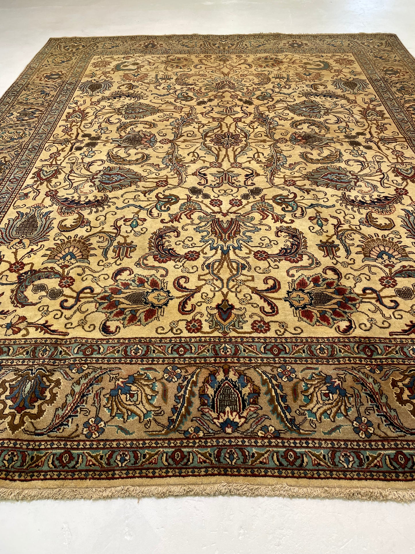 Hand-Knotted Wool Rug Tabriz 10' x 13'