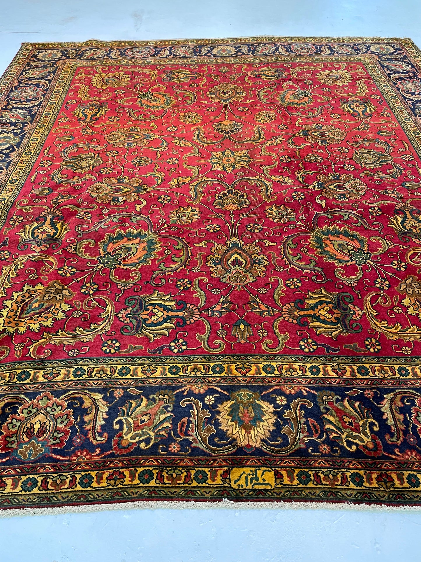 Hand-Knotted Wool Rug Tabriz Square Square 9'9" x 10'2"