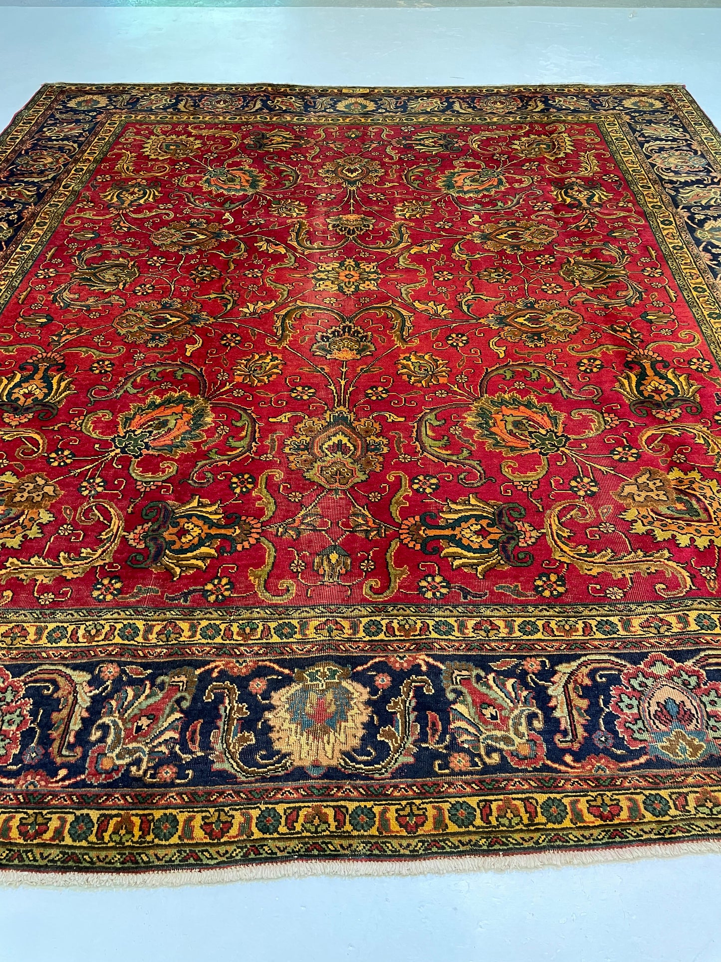 Hand-Knotted Wool Rug Tabriz Square Square 9'9" x 10'2"
