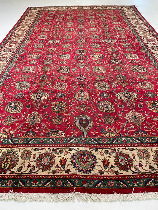 Hand-Knotted Wool Rug Tabriz 10'9" x 16'1"