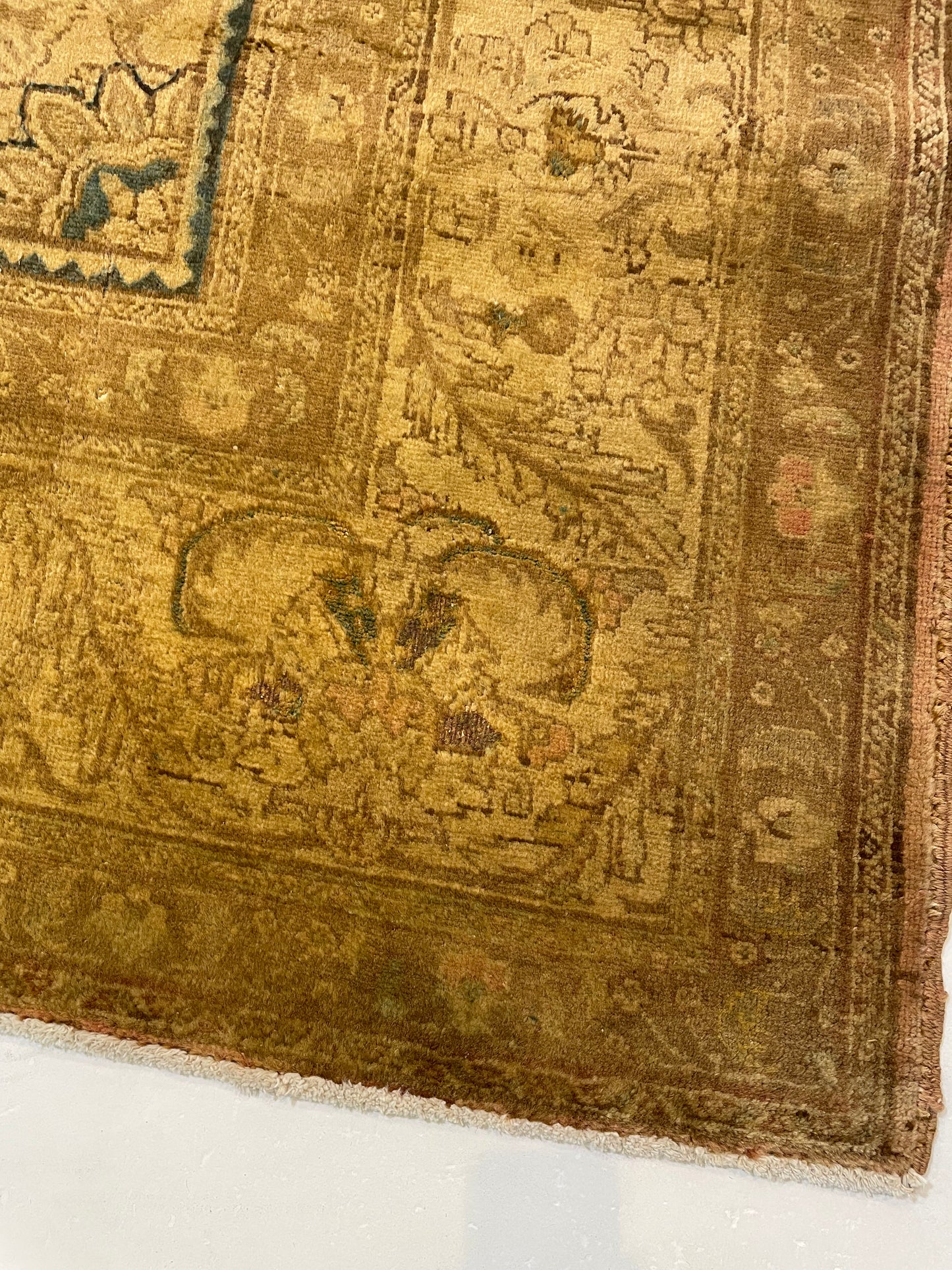 Hand-Knotted Wool Rug Tabriz Tea Washed 10'2" x 12'8"