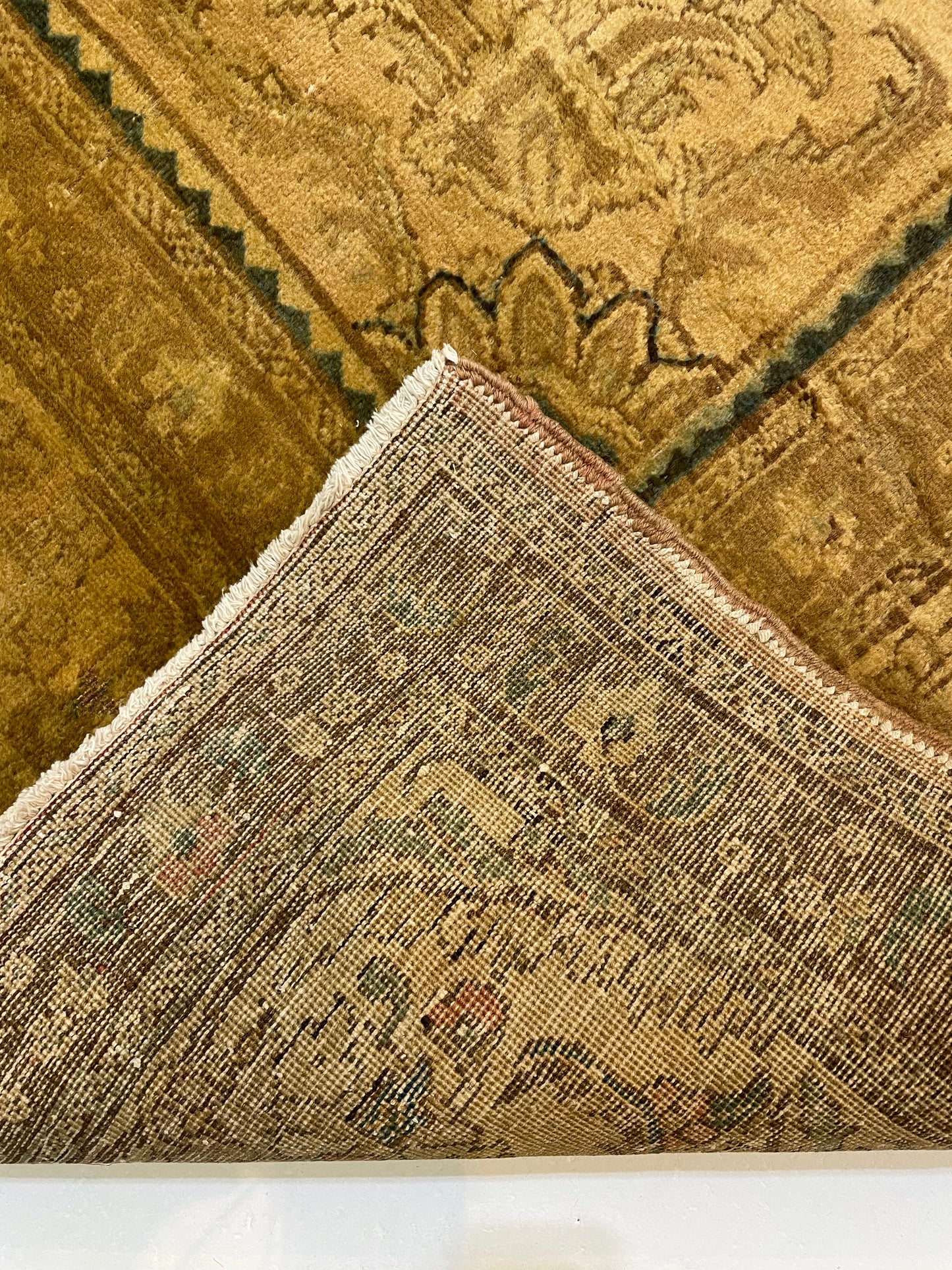 Hand-Knotted Wool Rug Tabriz Tea Washed 10'2" x 12'8"