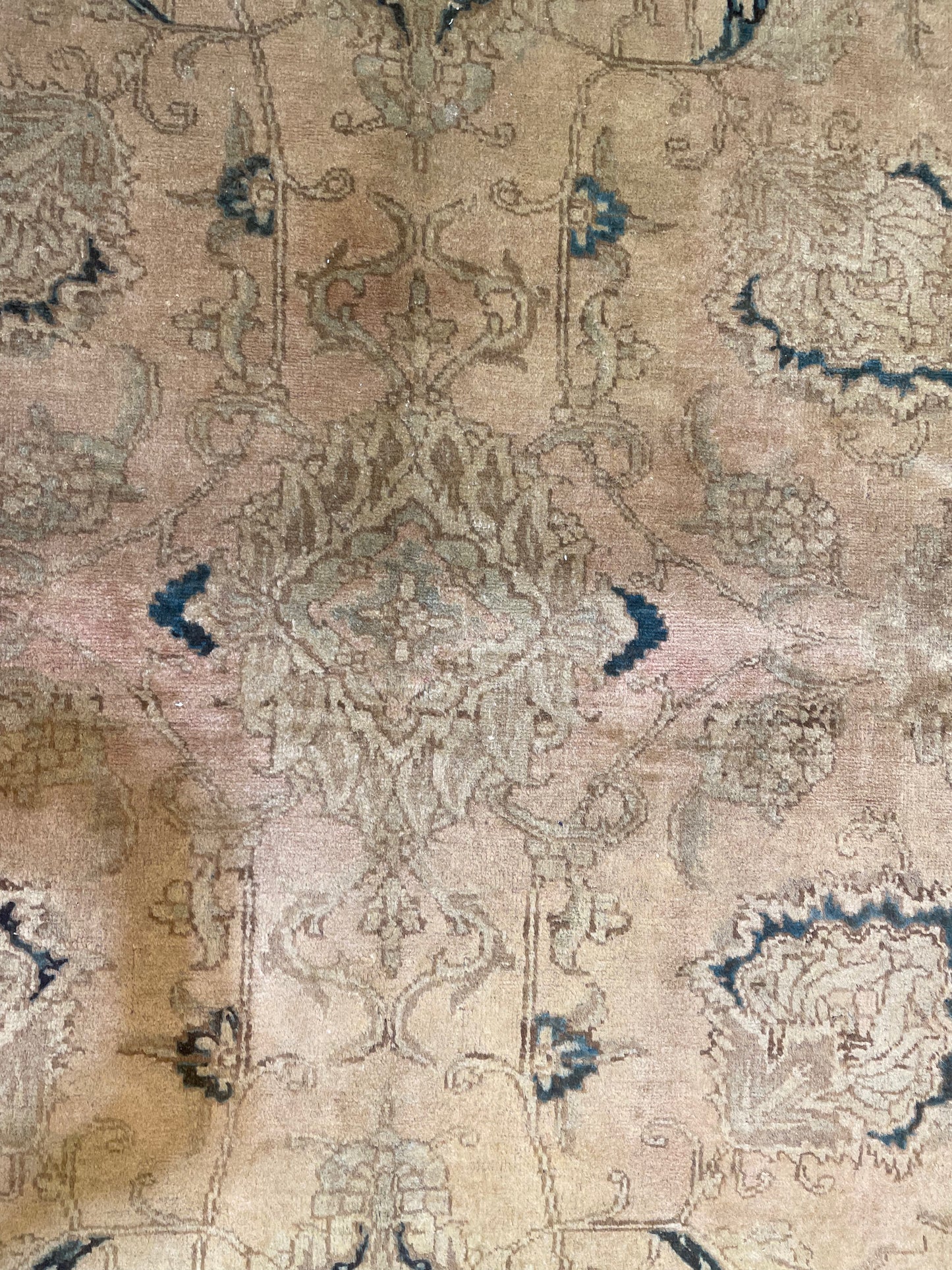 Hand-Knotted Wool Rug Tabriz Tea Washed 10'2" x 12'8"