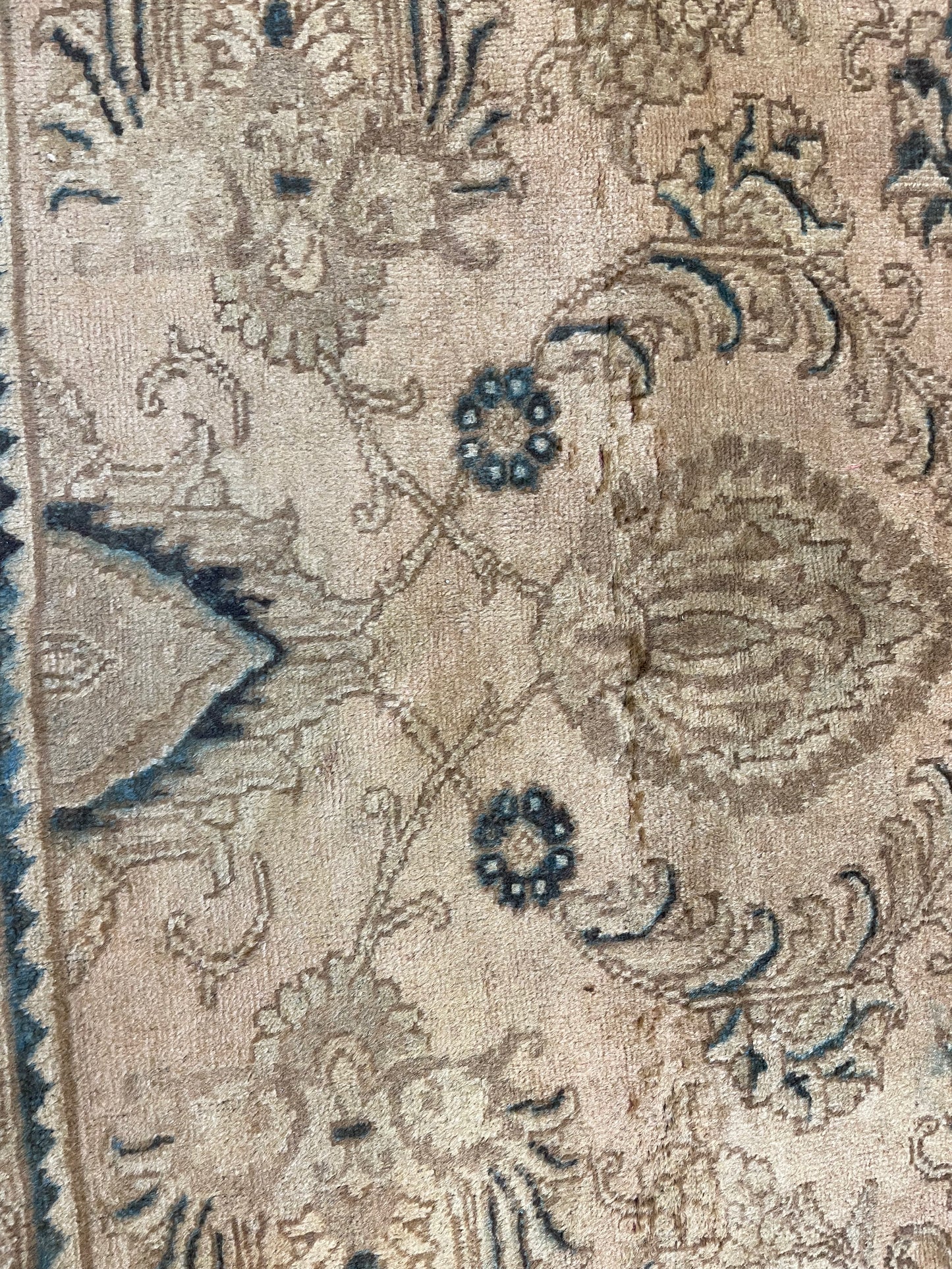 Hand-Knotted Wool Rug Tabriz Tea Washed 10'2" x 12'8"