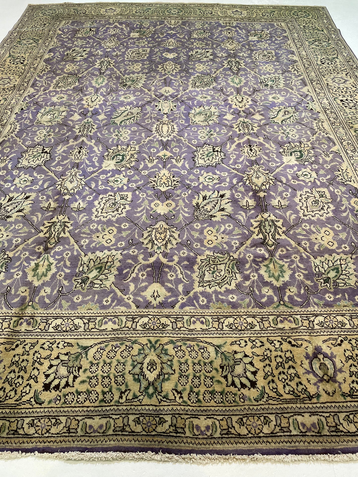 Hand-Knotted Wool Rug Tabriz 9'8" x 13'2"
