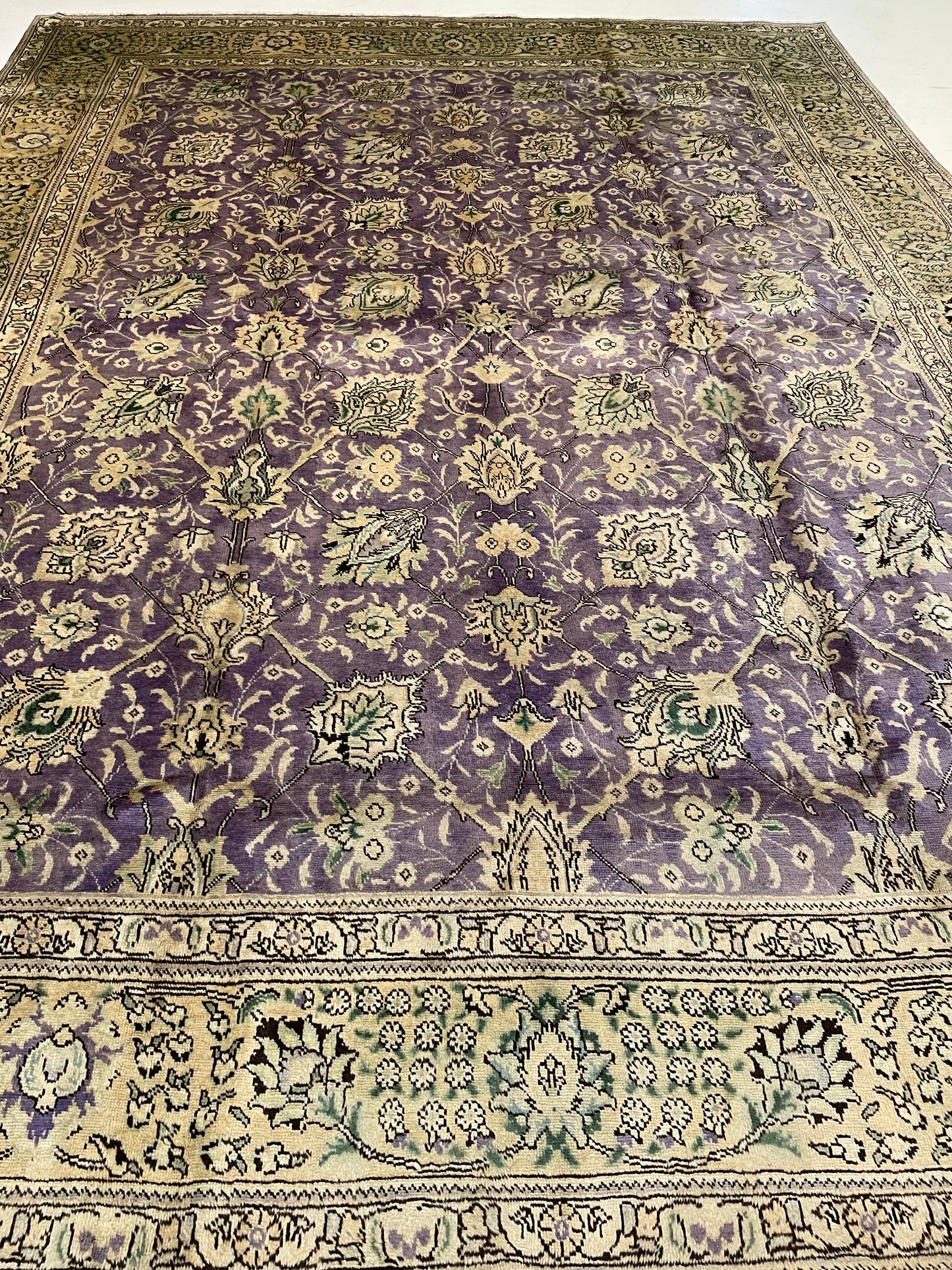 Hand-Knotted Wool Rug Tabriz 9'8" x 13'2"
