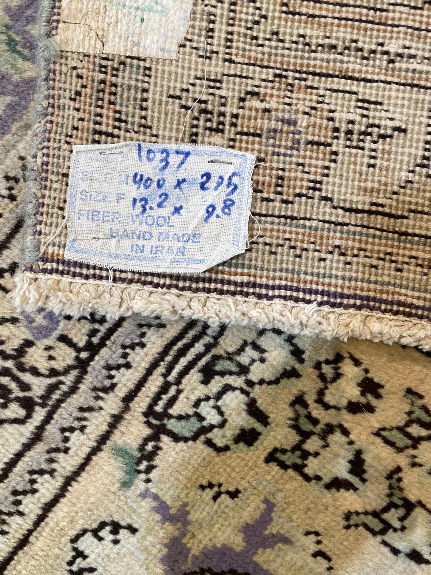 Hand-Knotted Wool Rug Tabriz 9'8" x 13'2"