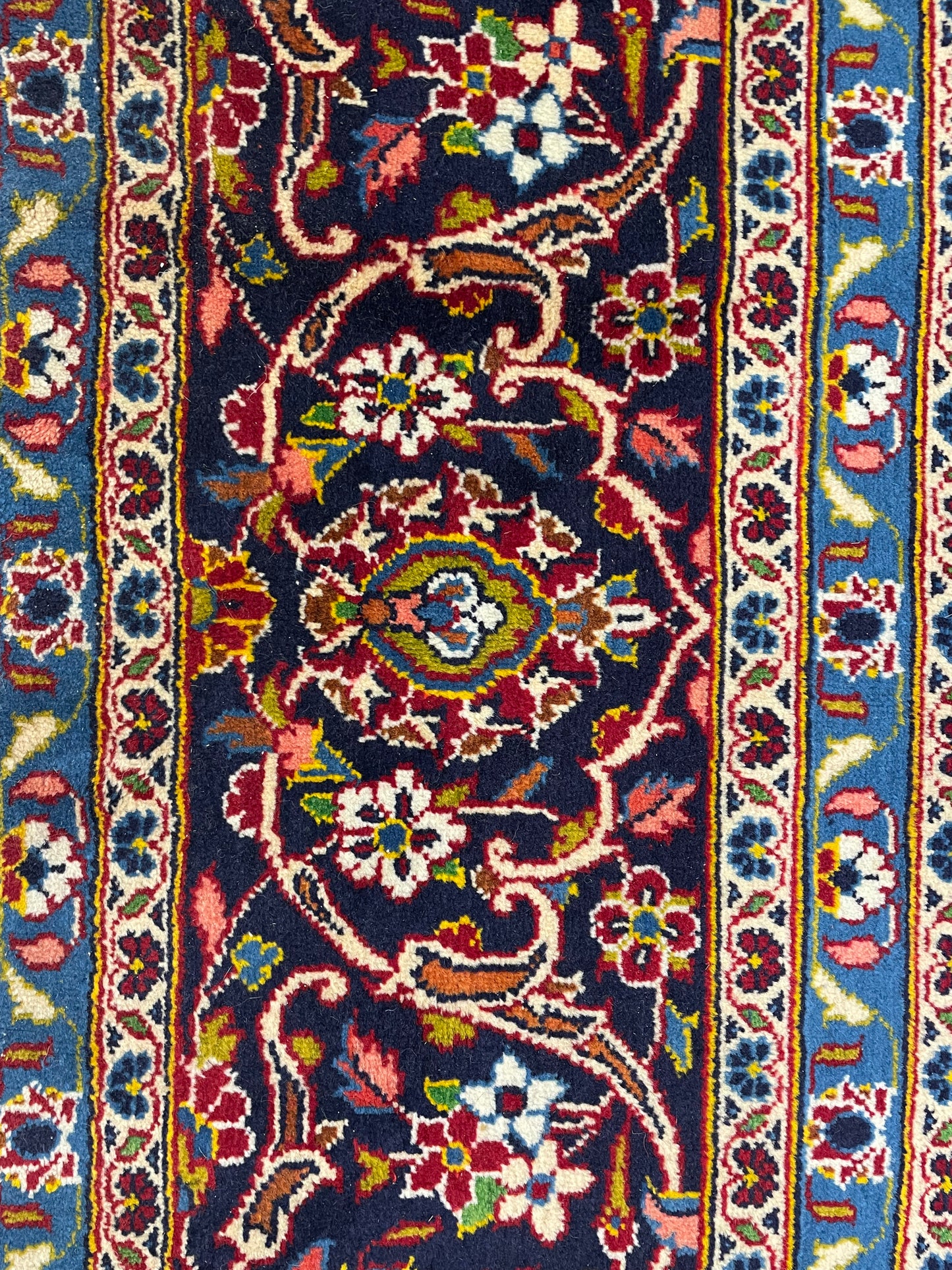 Hand-Knotted Wool Rug Kashan 9'10" x 13'11"