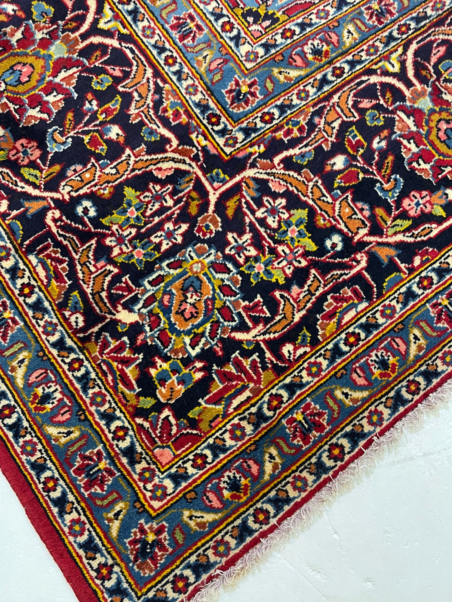 Hand-Knotted Wool Rug Kashan 10' x 13'6"