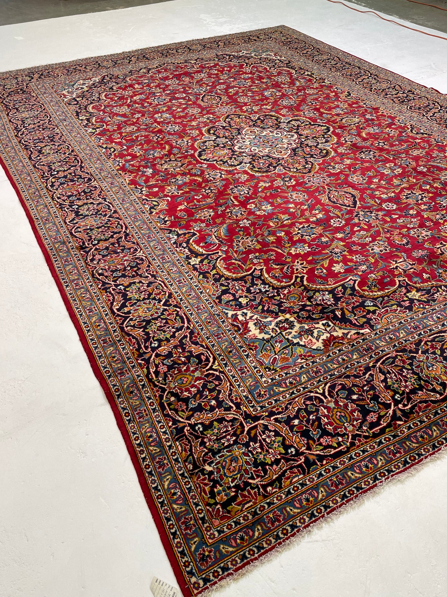 Hand-Knotted Wool Rug Kashan 10' x 13'6"