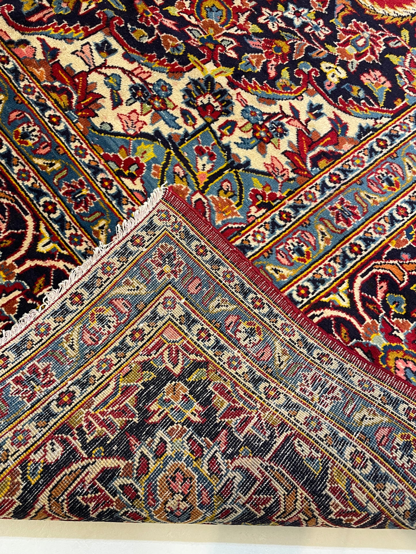Hand-Knotted Wool Rug Kashan 10' x 13'6"