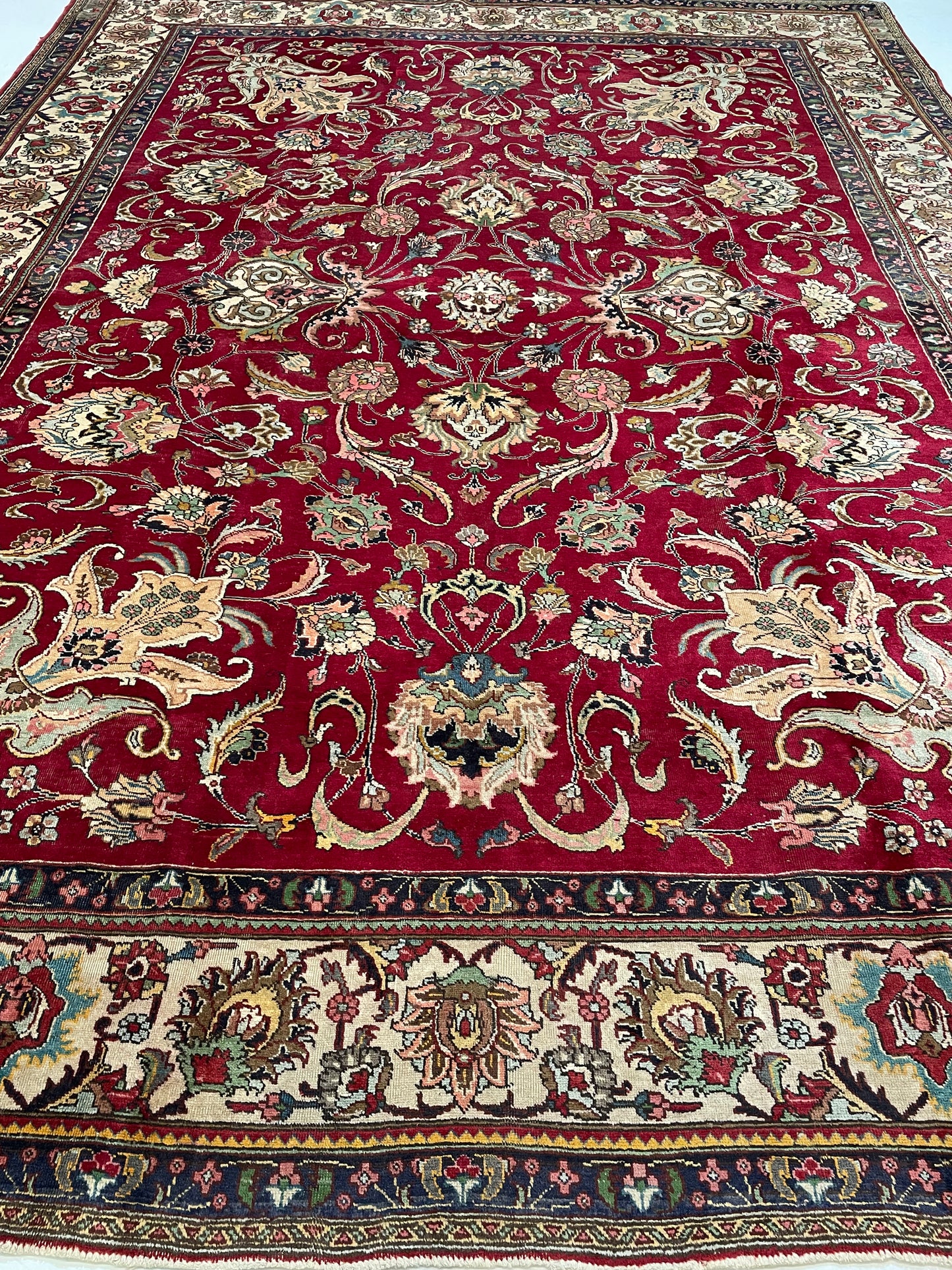 Hand-Knotted Wool Rug Tabriz 9'10" x 13'7"