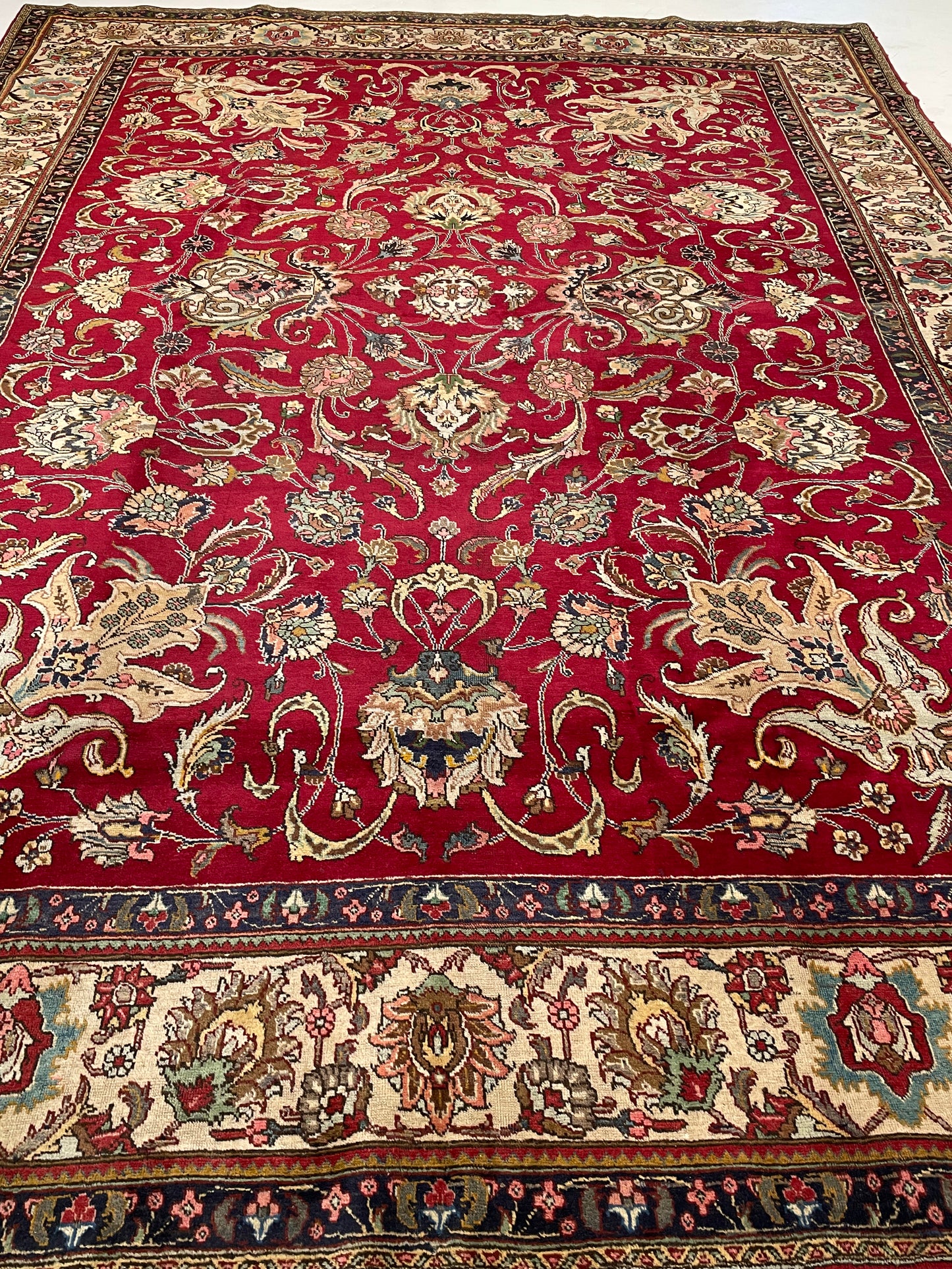 Hand-Knotted Wool Rug Tabriz 9'10" x 13'7"