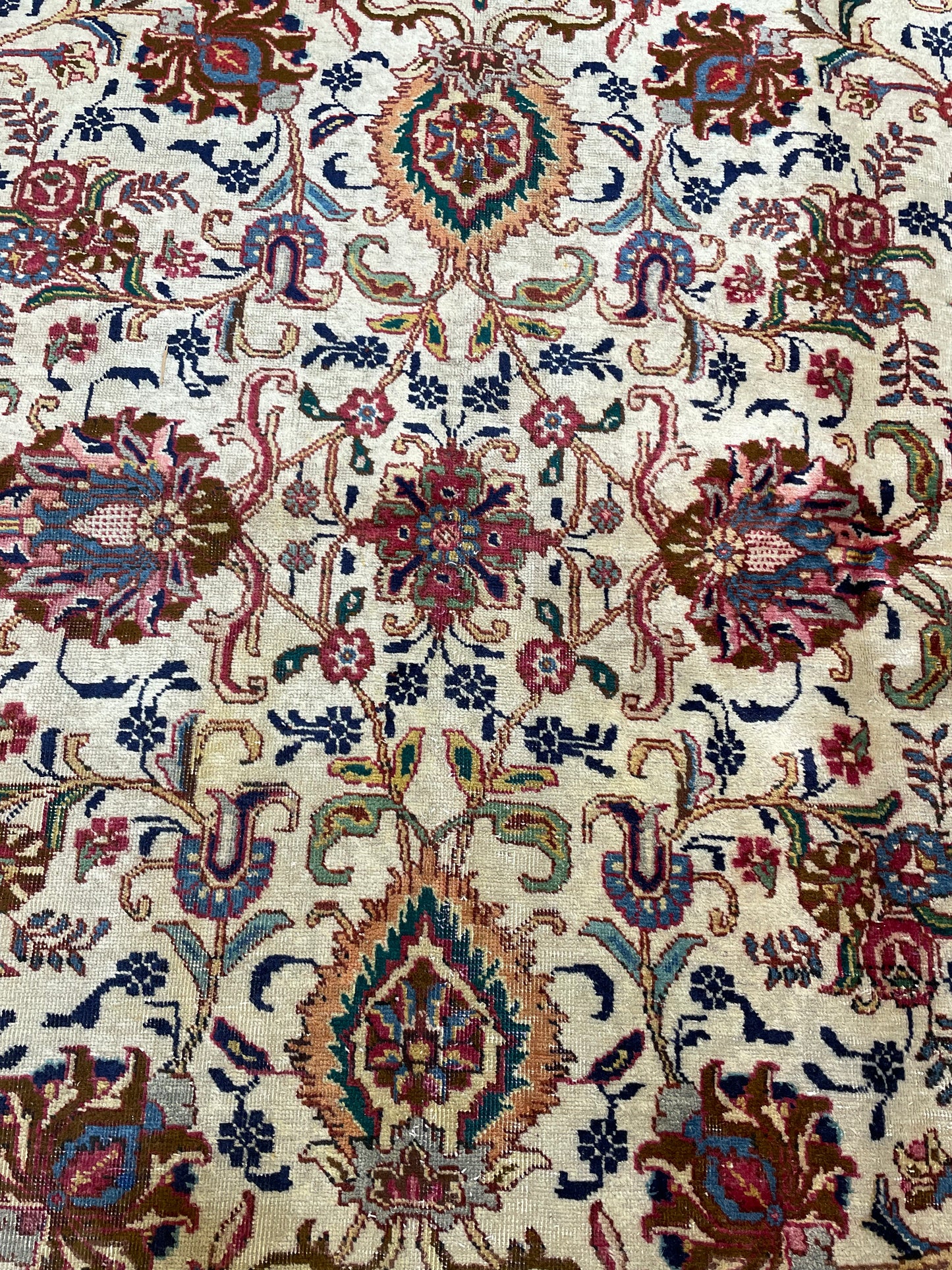 Hand-Knotted Wool Rug Tabriz Signed 10' x 13'