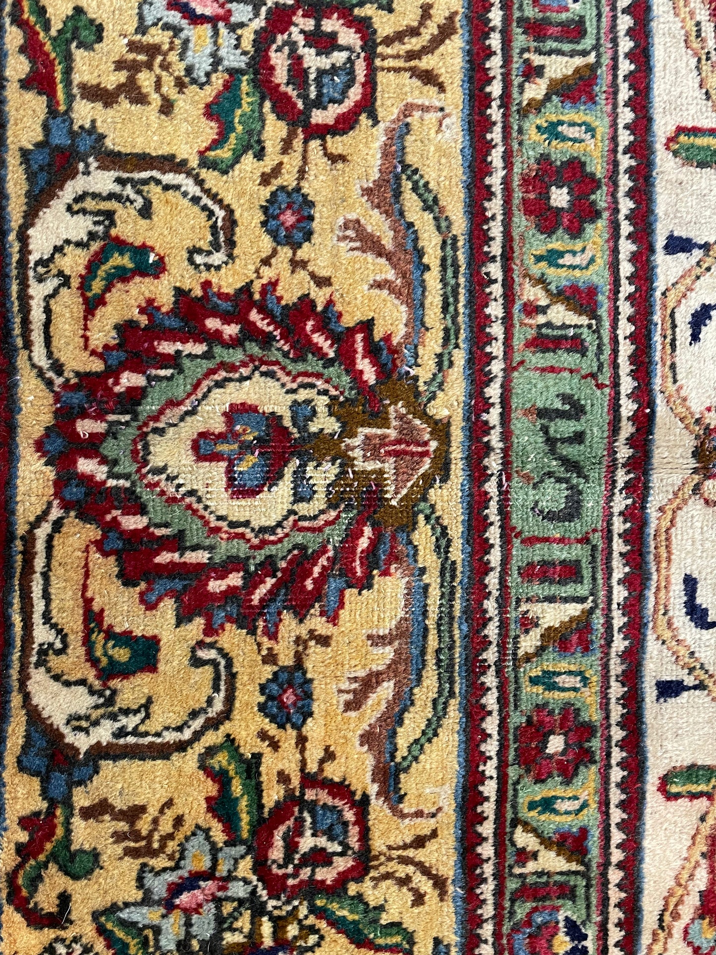 Hand-Knotted Wool Rug Tabriz Signed 10' x 13'