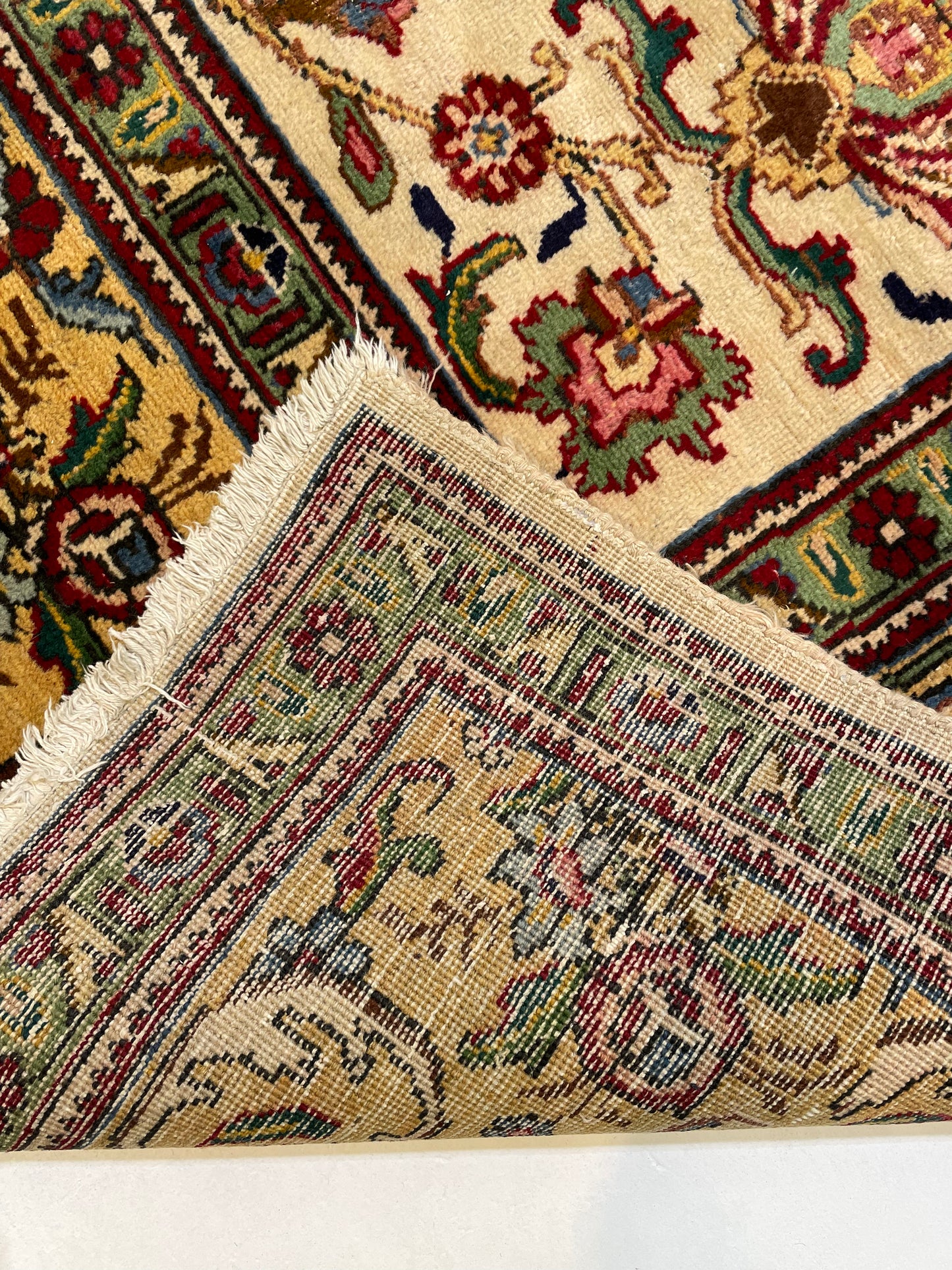 Hand-Knotted Wool Rug Tabriz Signed 10' x 13'