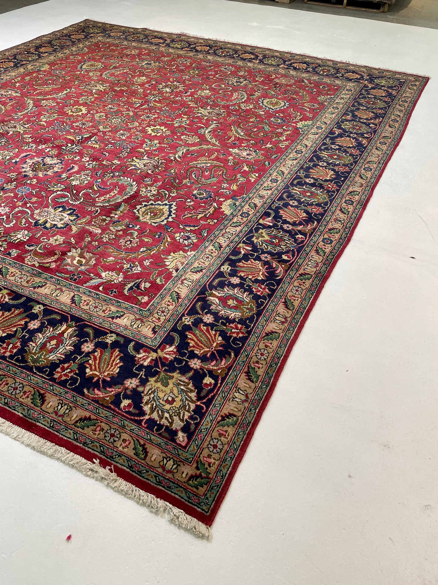 Hand-Knotted Wool Rug Tabriz 11'6" x 13'1"