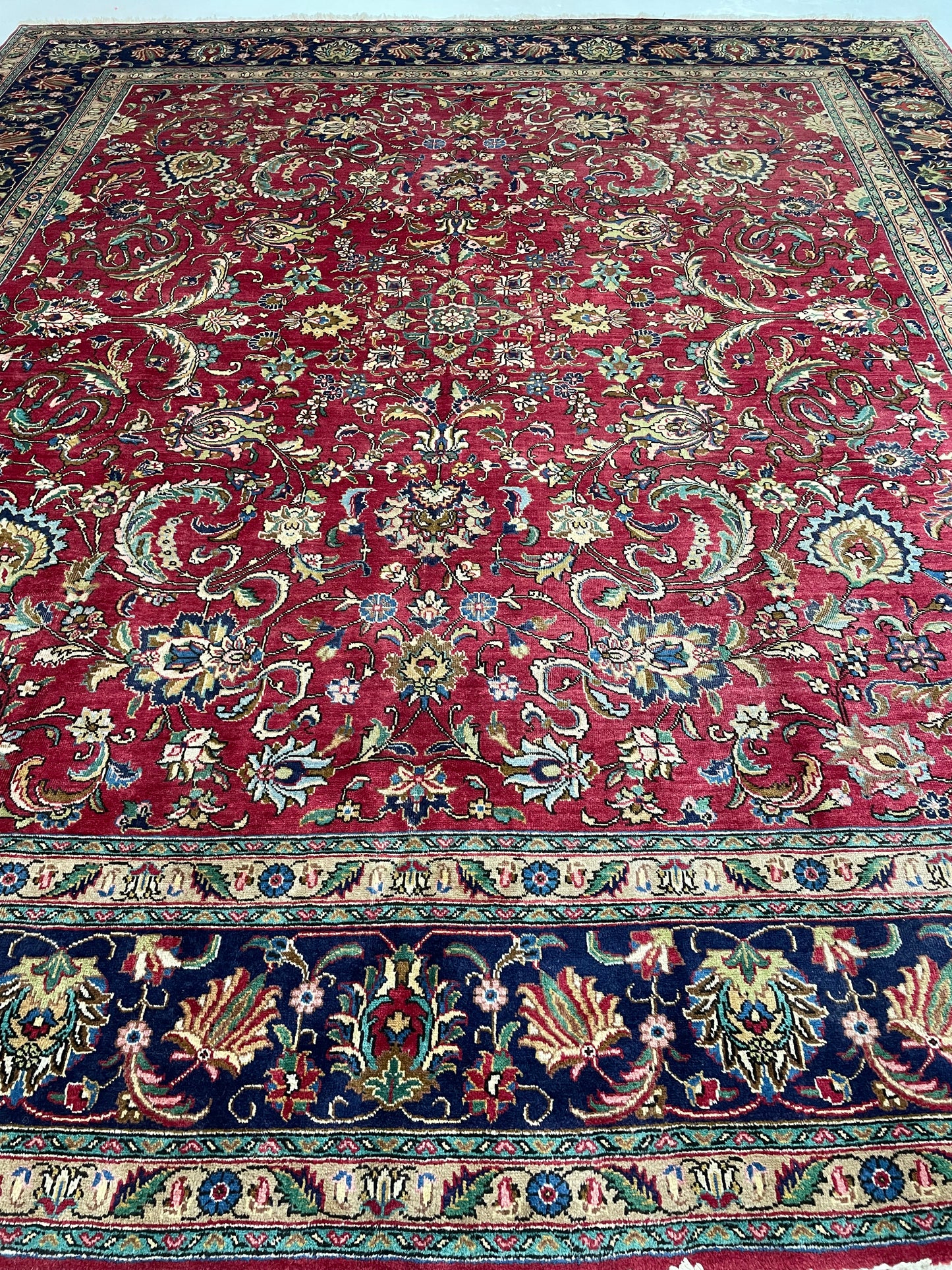 Hand-Knotted Wool Rug Tabriz 11'6" x 13'1"