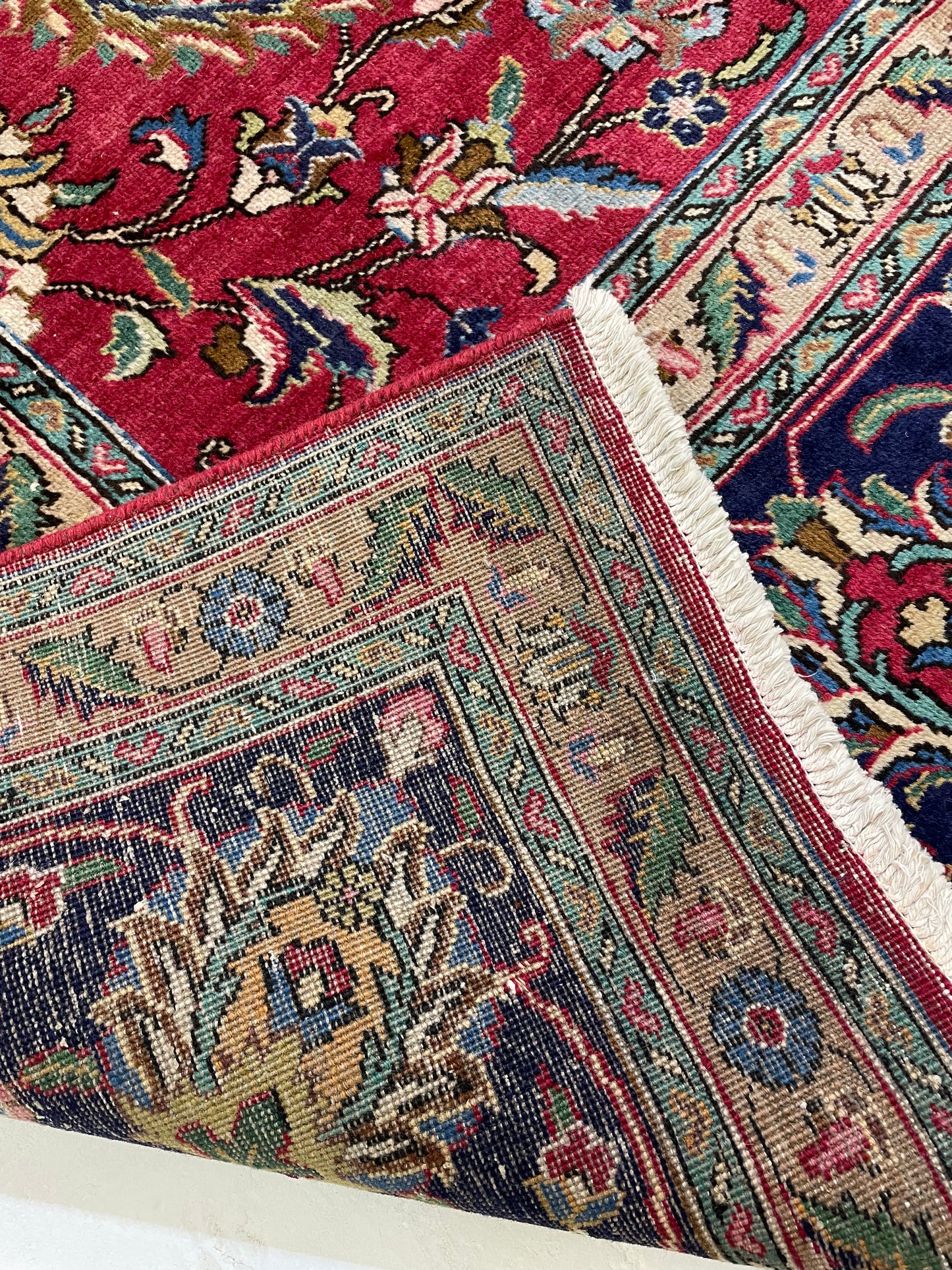 Hand-Knotted Wool Rug Tabriz 11'6" x 13'1"