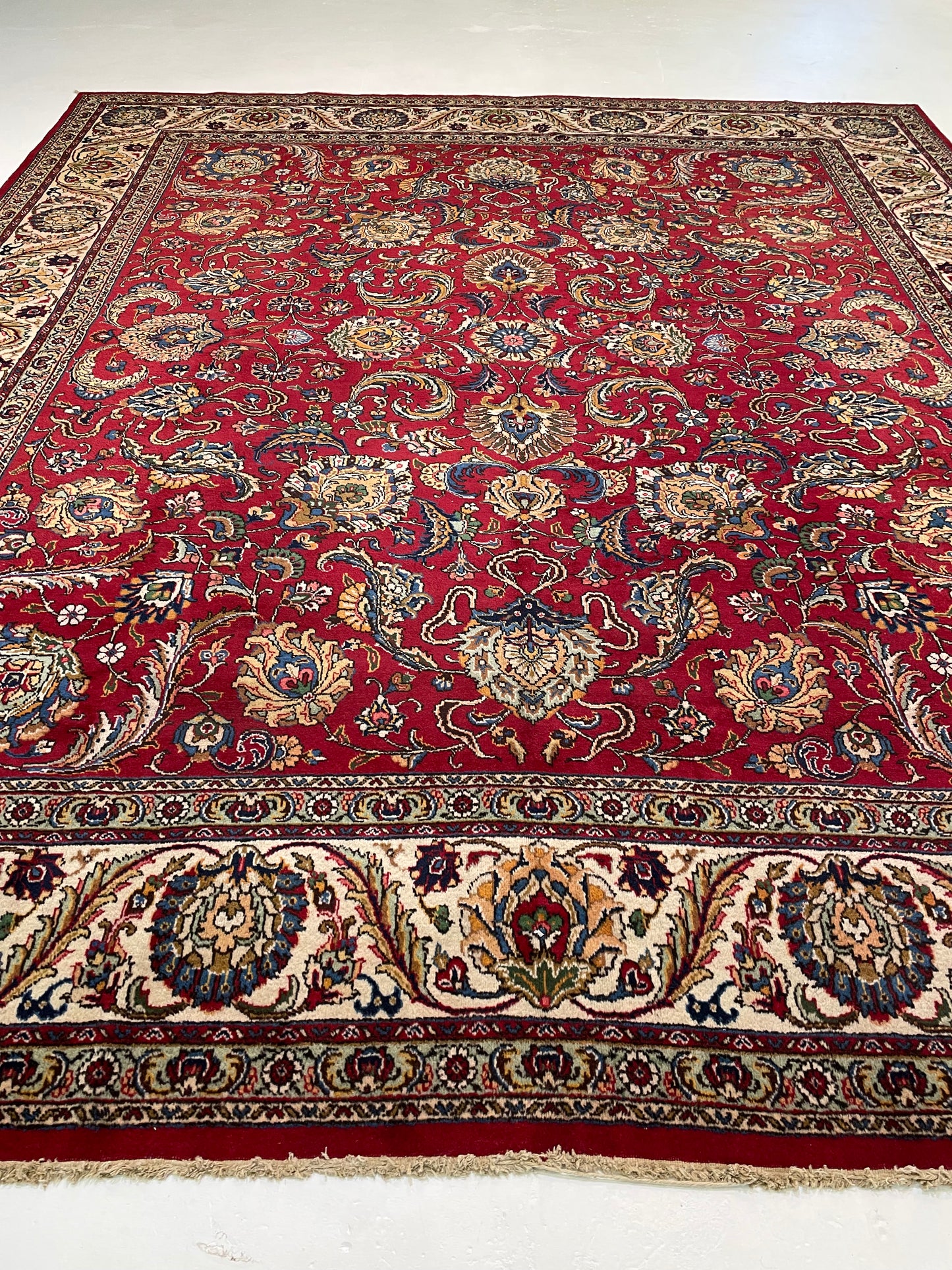 Hand-Knotted Wool Rug Tabriz 11'4" x 13'6"