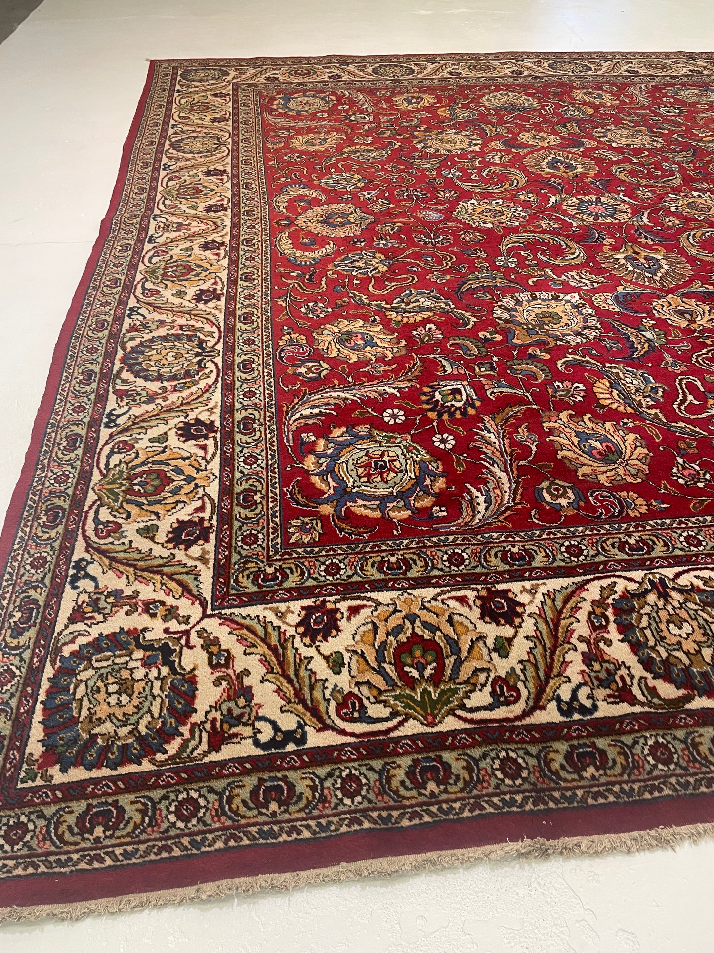 Hand-Knotted Wool Rug Tabriz 11'4" x 13'6"