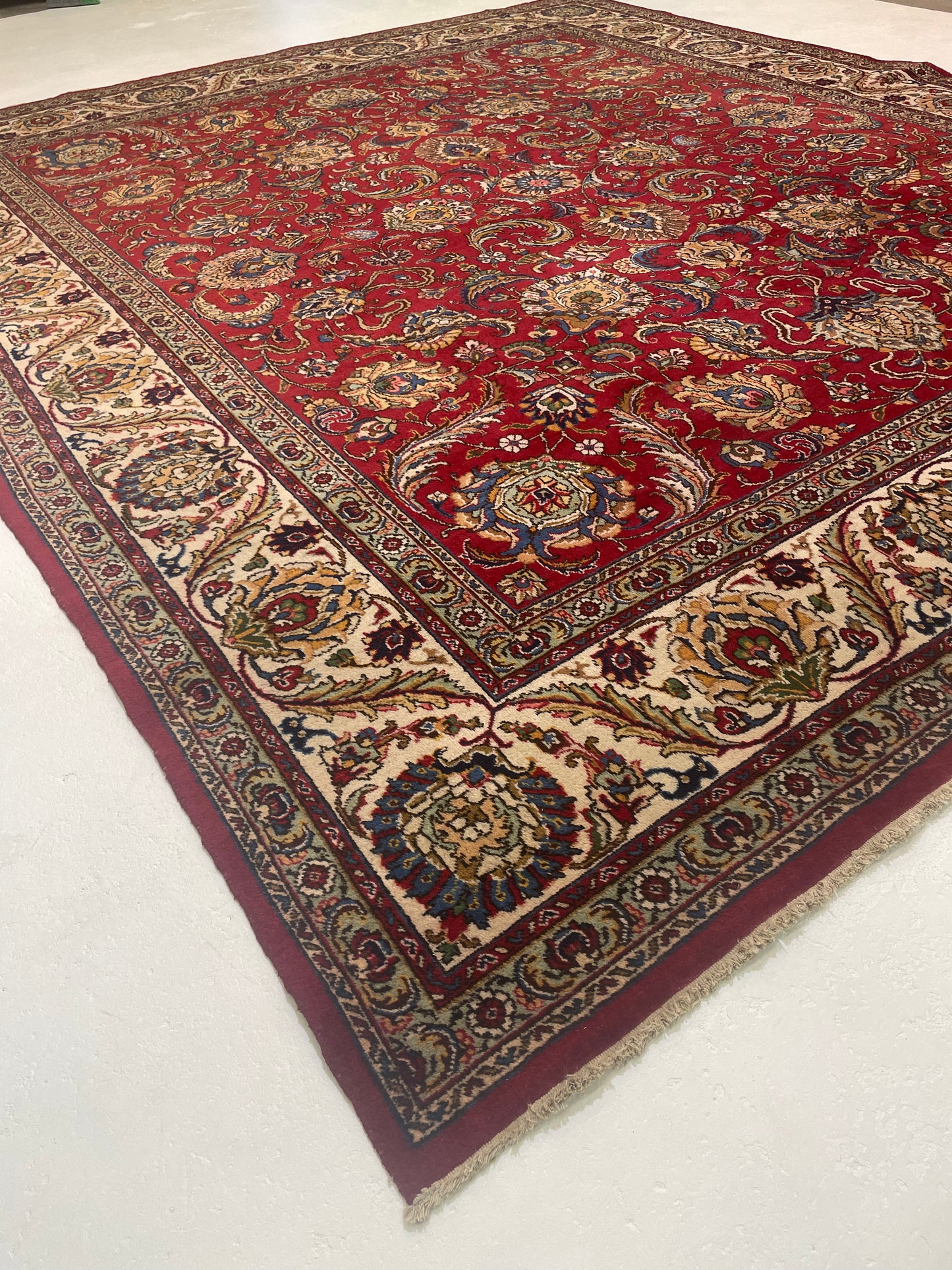 Hand-Knotted Wool Rug Tabriz 11'4" x 13'6"
