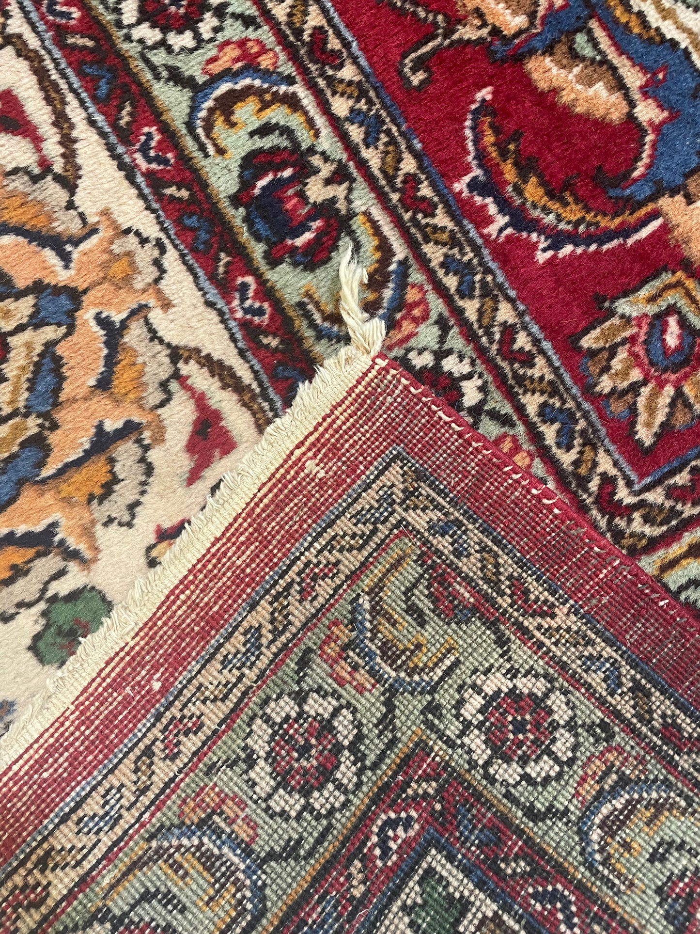 Hand-Knotted Wool Rug Tabriz 11'4" x 13'6"